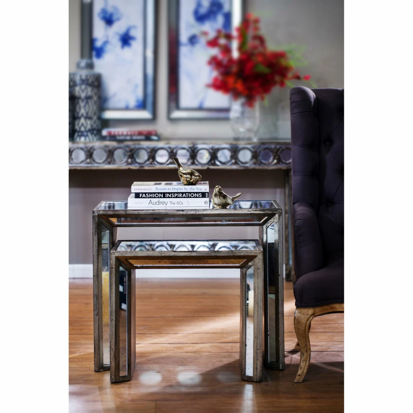 Best reviews of ✔️ A & B Home Rectangle End Tables & Side Tables A & B Home Waverly 2 Piece Mirrored Nested Side Table Set ⭐ - Image 4