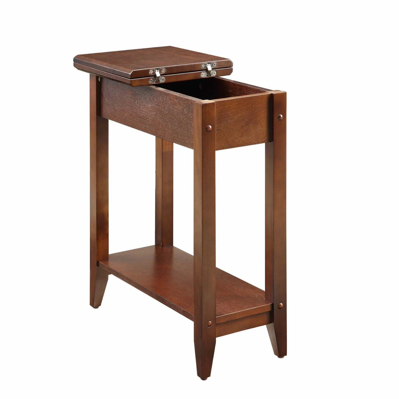 Outlet โญ Rectangle End Tables & Side Tables Convenience Concepts American Heritage Rectangle Wood End Table With Flip Top And Shelf ๐ - Image 4