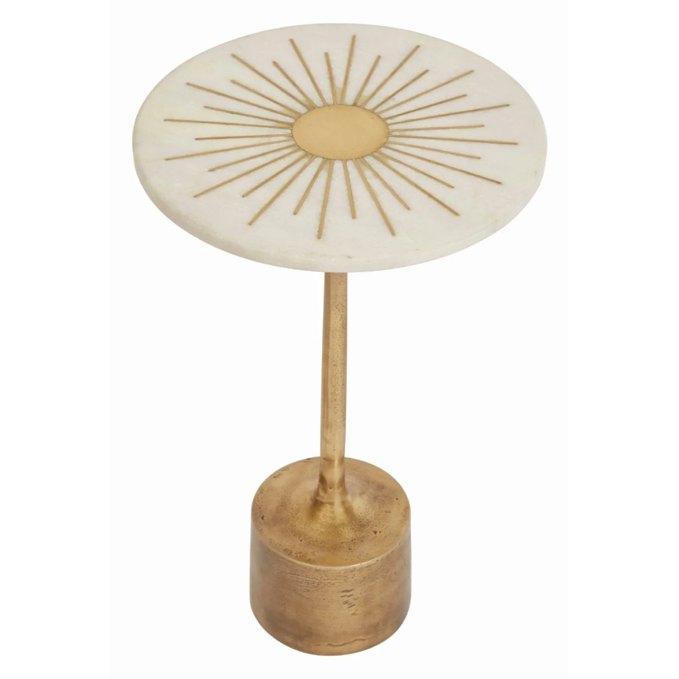 Best deal π₯° Round End Tables & Side Tables Creative Co-Op Pedestal Marble Sunburst Side Table π - Image 4