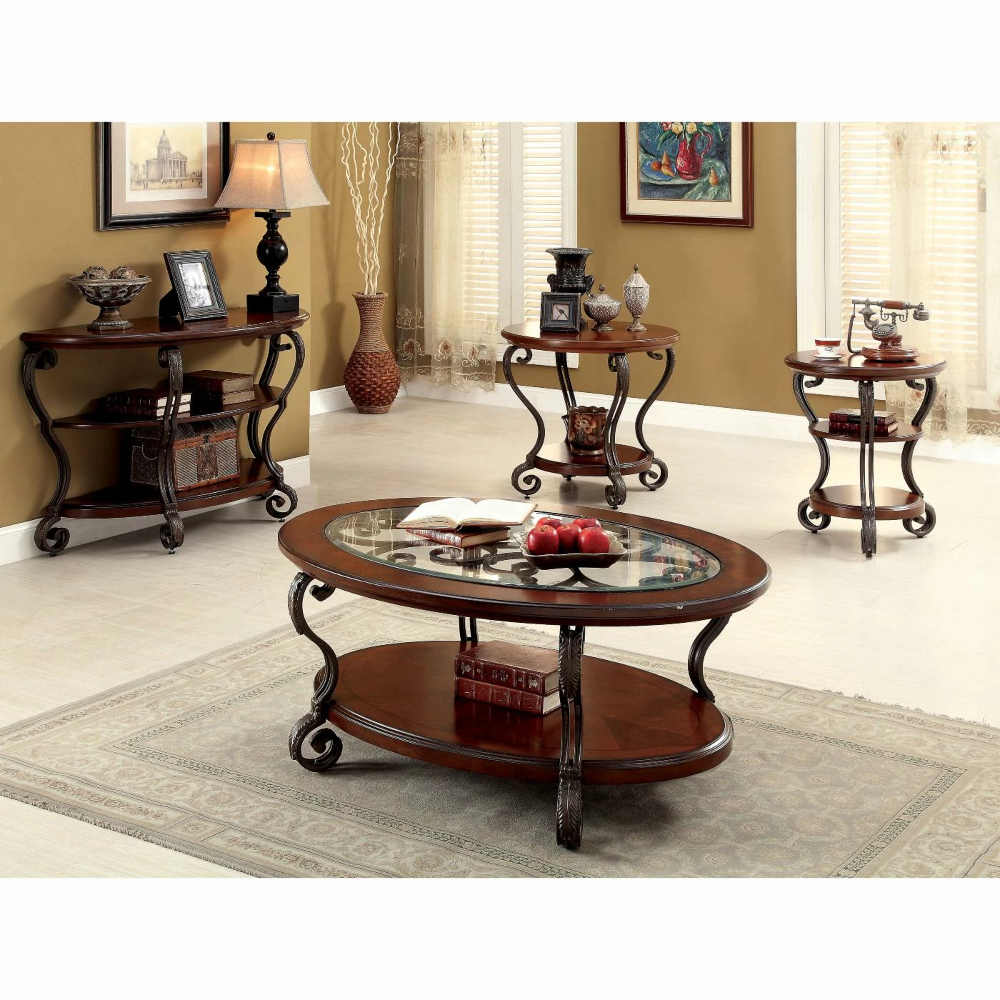 Wholesale π Round End Tables & Side Tables Furniture Of America Kimlin Traditional Round End Table π - Image 4