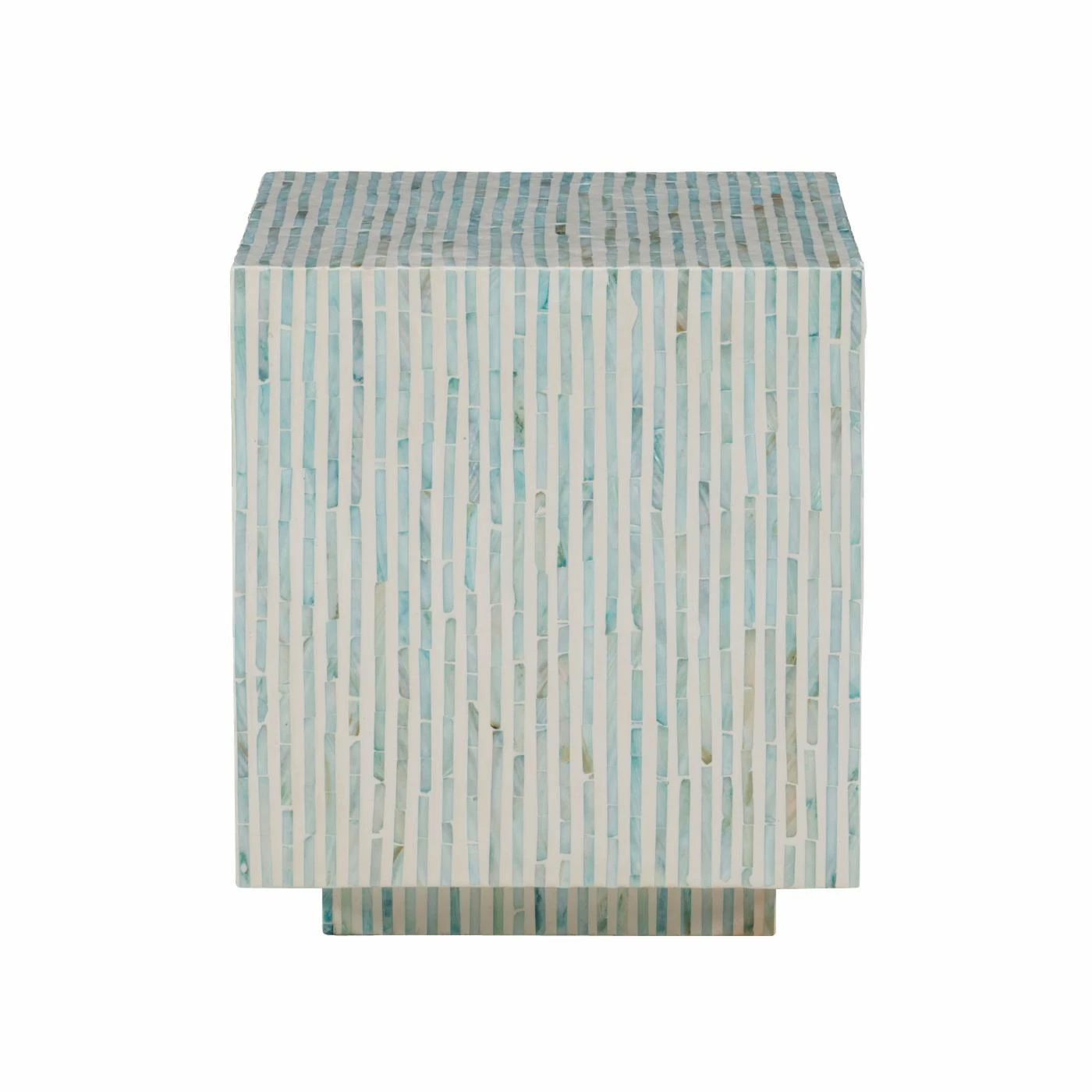 Brand new 👍 Square End Tables & Side Tables Linon Pippit Square End Table - Blue 👩 Mother Of Pearl 👏 - Image 4