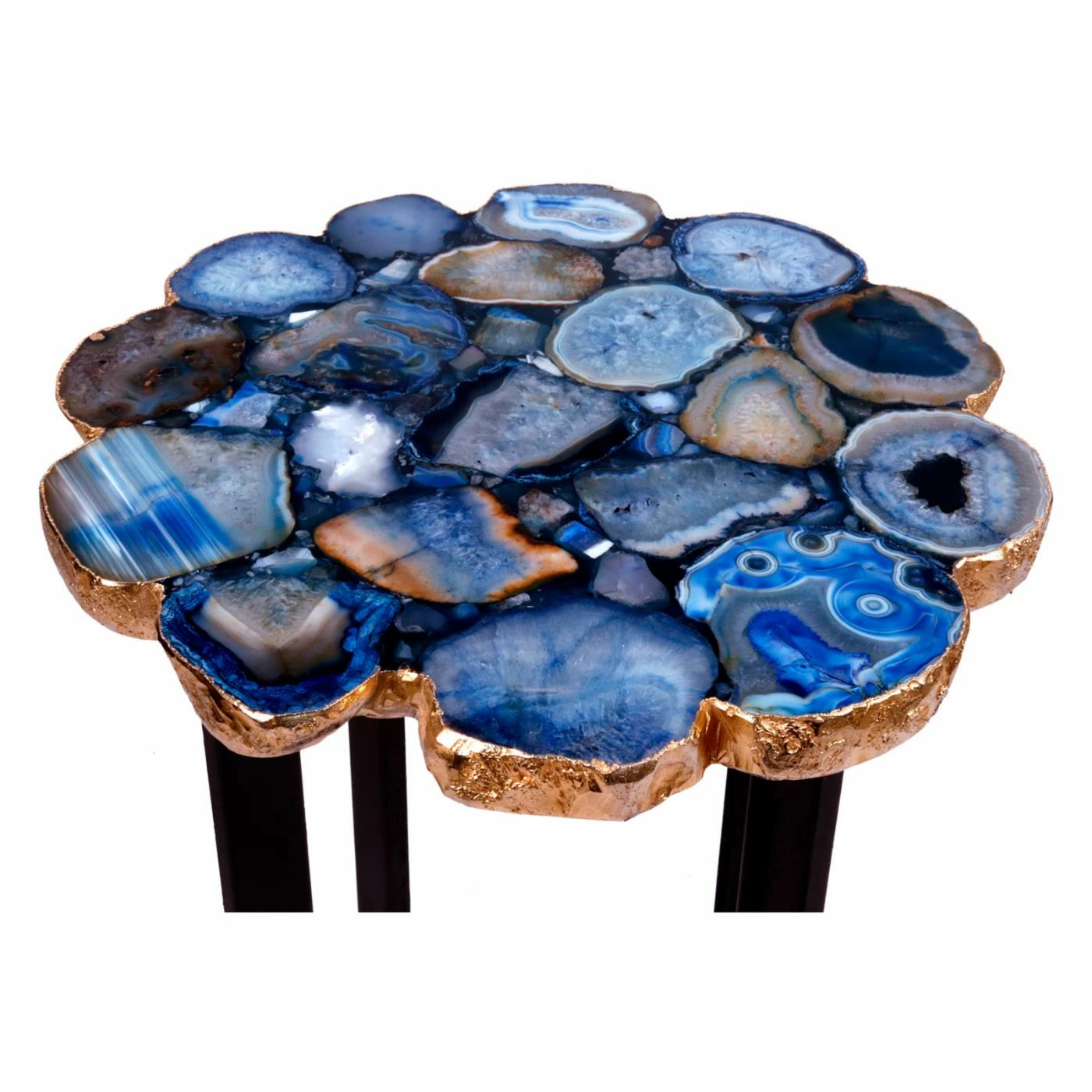 New π Round End Tables & Side Tables Moes Home Collection Azul Agate Accent Table π - Image 3