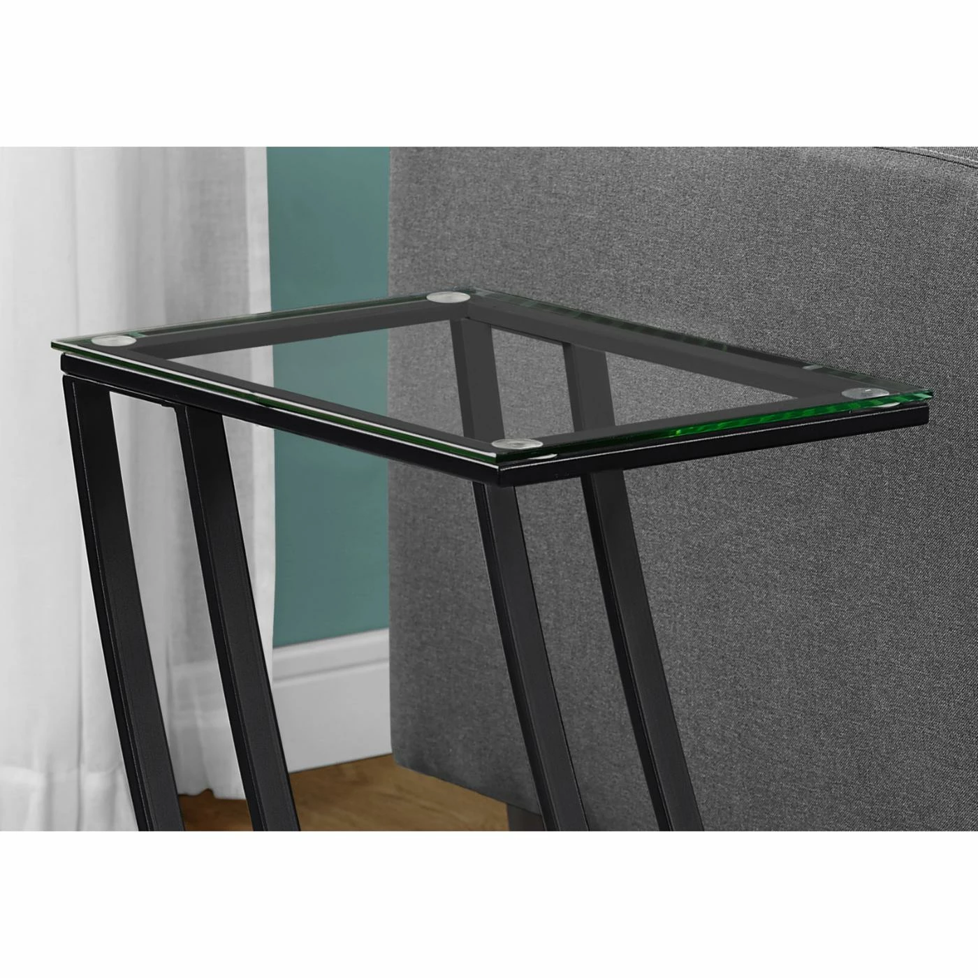 Best reviews of π Rectangle End Tables & Side Tables Monarch Specialties Rectangular Glass Top Chairside End Table β - Image 4