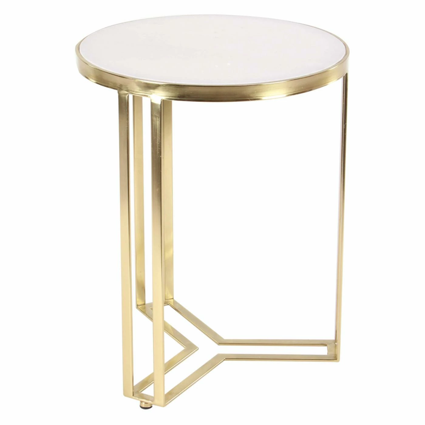 New ✨ Round End Tables & Side Tables DecMode Modern Round Iron And Marble Accent Table 😀 - Image 4