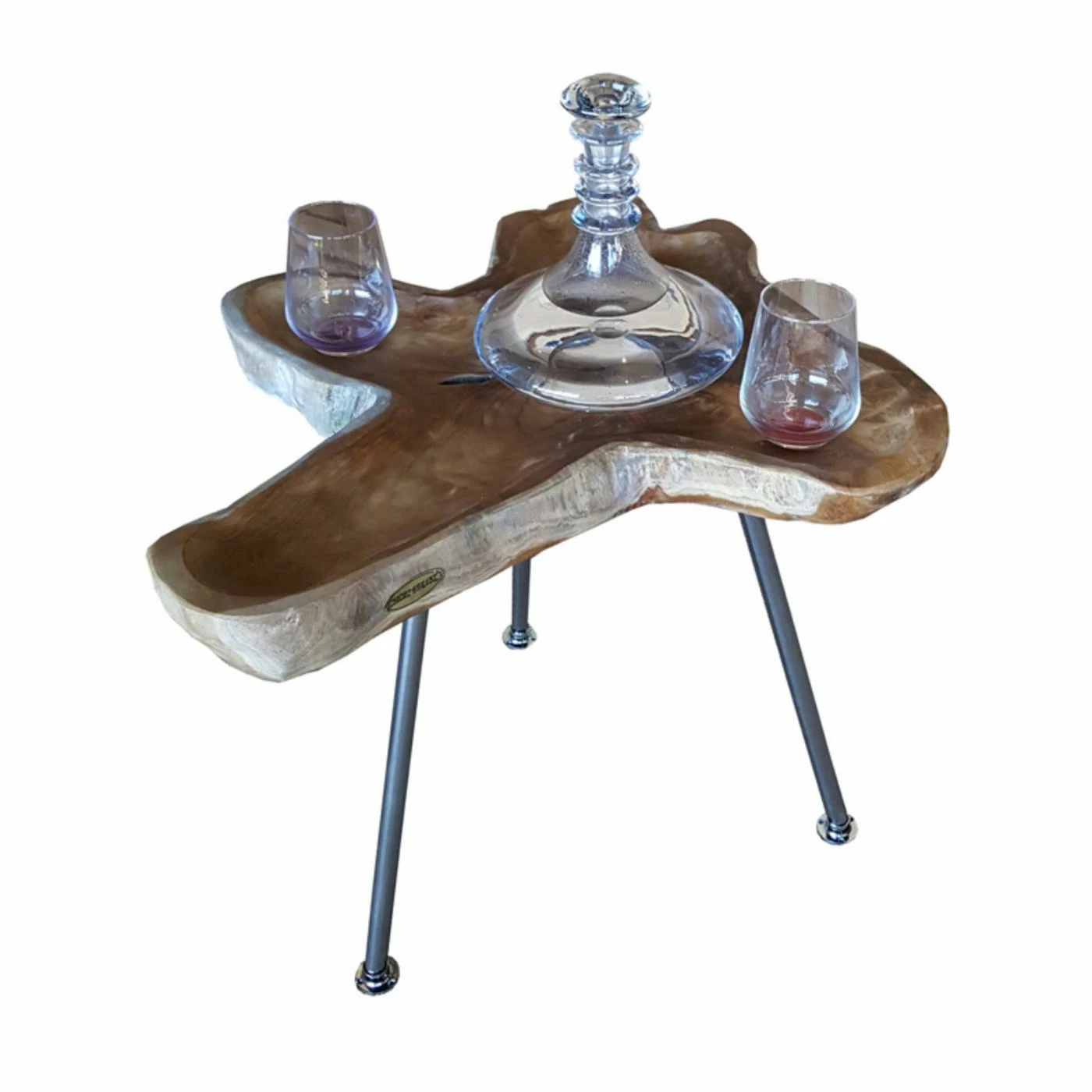 Brand new 🤩 Other Shapes - End Tables & Side Tables Chic Teak Teak Tray Top Metal Leg Side Table 😍 - Image 6