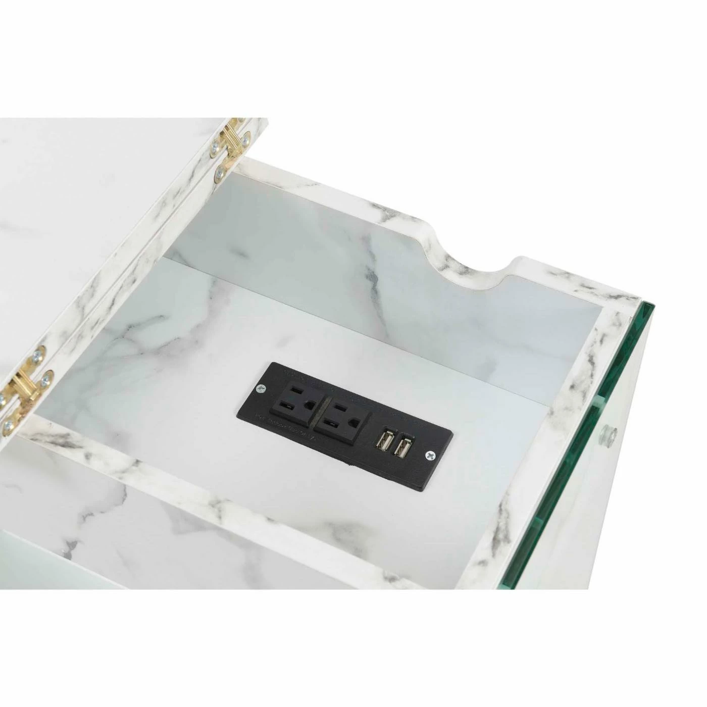 Buy โจ Rectangle End Tables & Side Tables Convenience Concepts SoHo Flip Top End Table With Charging Station ๐งจ - Image 6