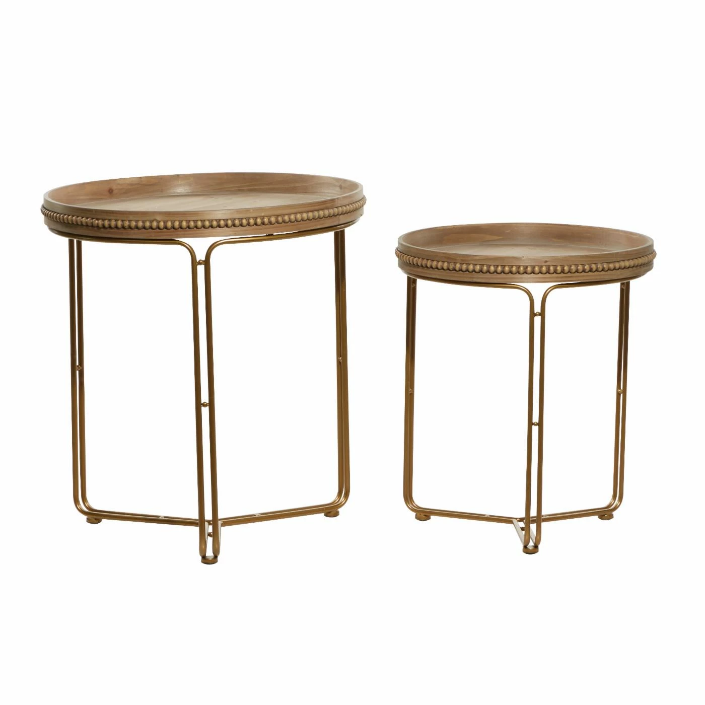 Best Sale π Round End Tables & Side Tables DecMode Wood Contemporary Accent Table - Set Of 2 β - Image 6
