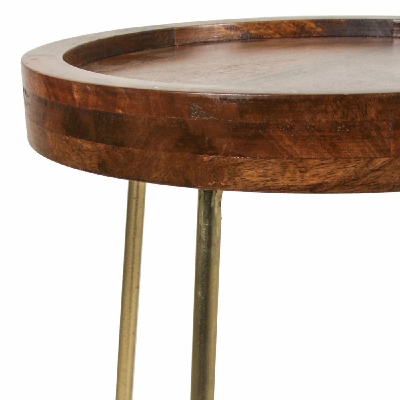 Best reviews of ⭐ Round End Tables & Side Tables East At Main Grace Round Collapsible Side Table - Natural/Gold - Small 🤩 - Image 6