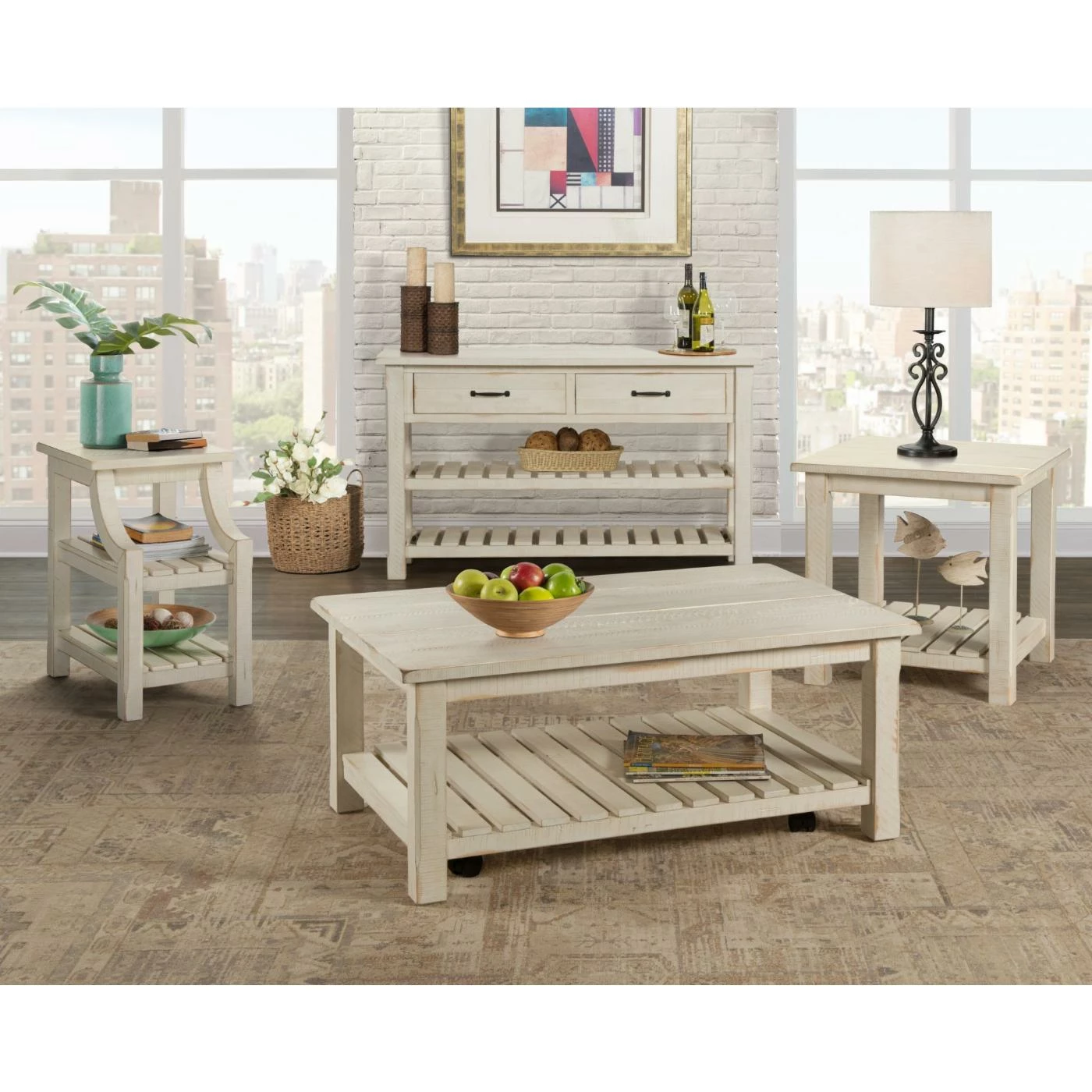 Budget π Rectangle End Tables & Side Tables Martin Svensson Home Barn Door Chairside Table With Power π - Image 7