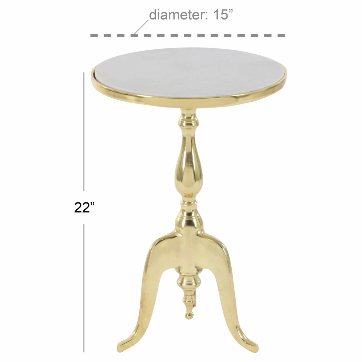 Best Sale β€οΈ Round End Tables & Side Tables DecMode Traditional Marble Round Accent Table With Gold Stand π - Image 7