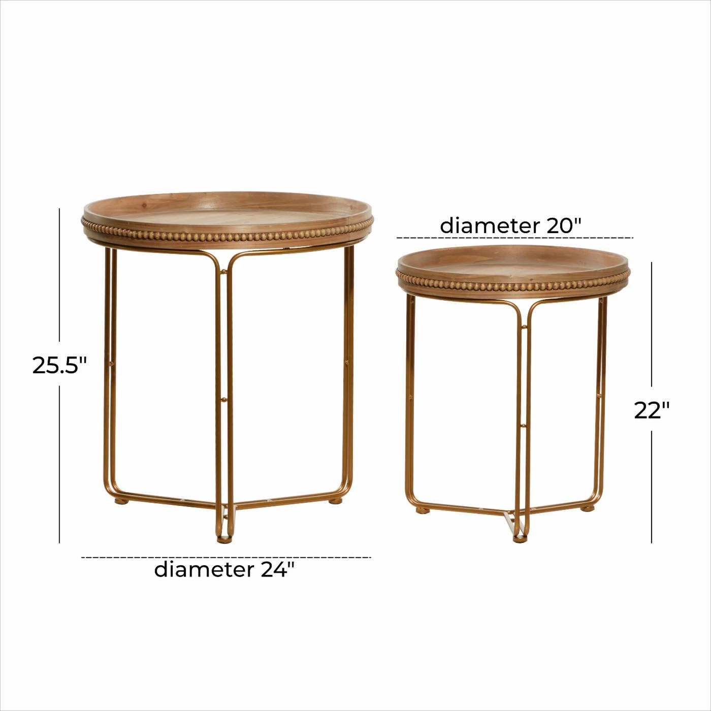 Best Sale π Round End Tables & Side Tables DecMode Wood Contemporary Accent Table - Set Of 2 β - Image 7