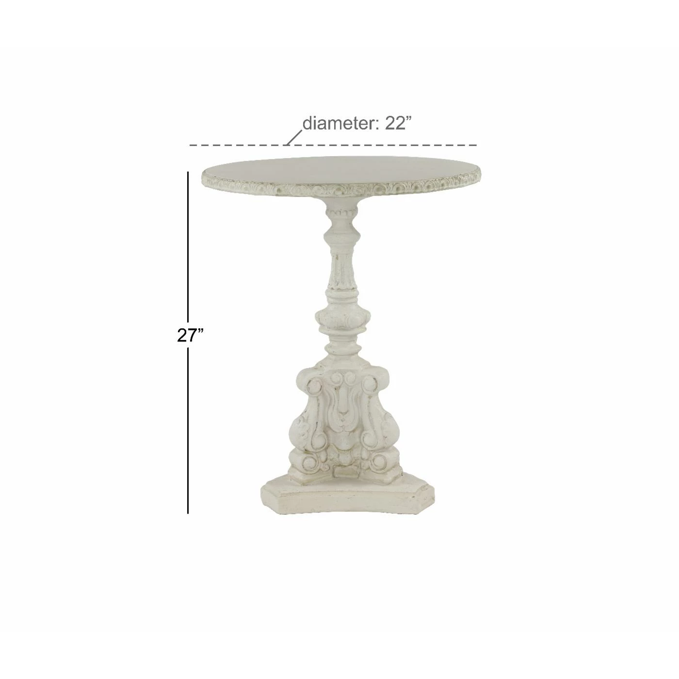 Budget π Round End Tables & Side Tables DecMode Fiberglass Farmhouse Accent Table π - Image 7