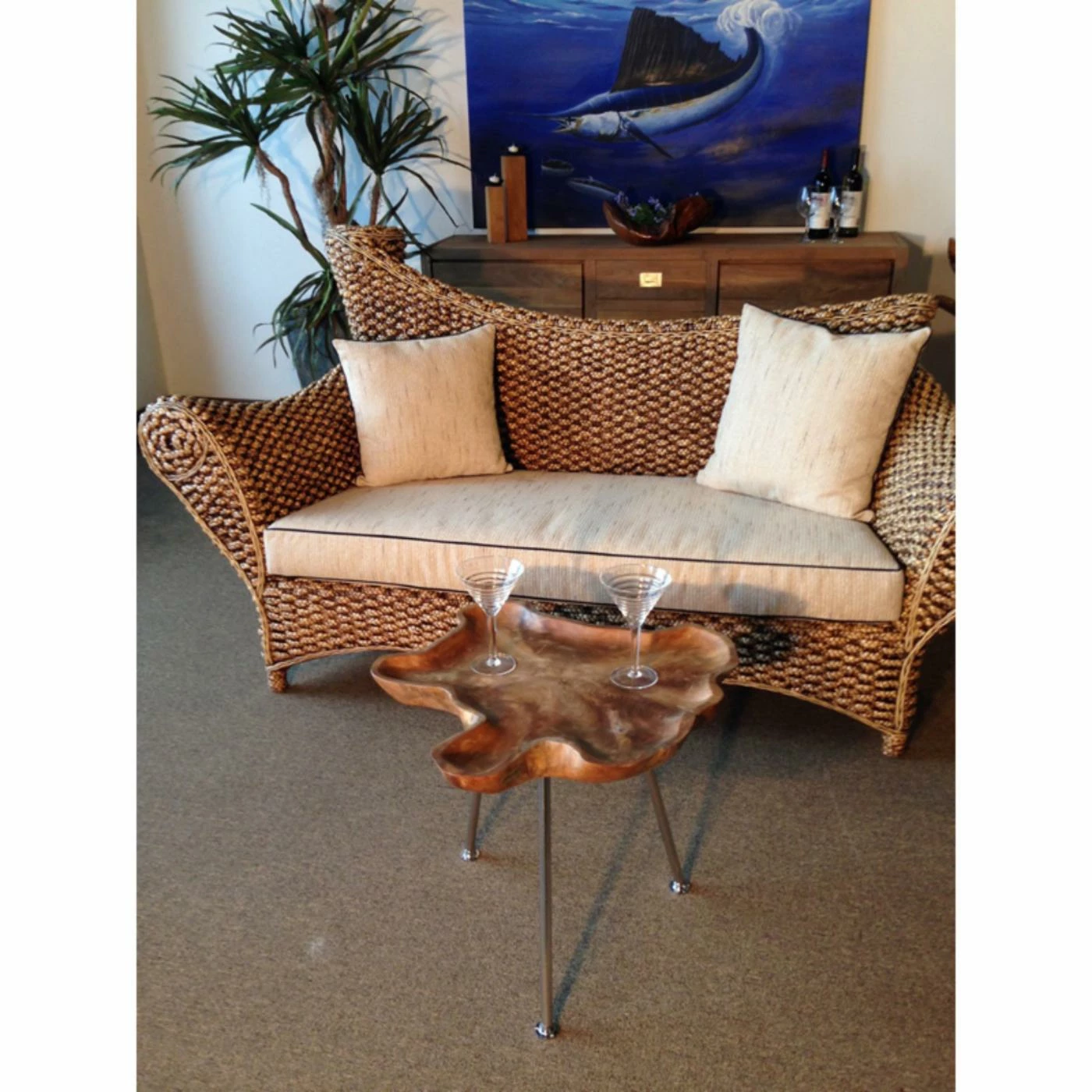 Brand new 🤩 Other Shapes - End Tables & Side Tables Chic Teak Teak Tray Top Metal Leg Side Table 😍 - Image 8