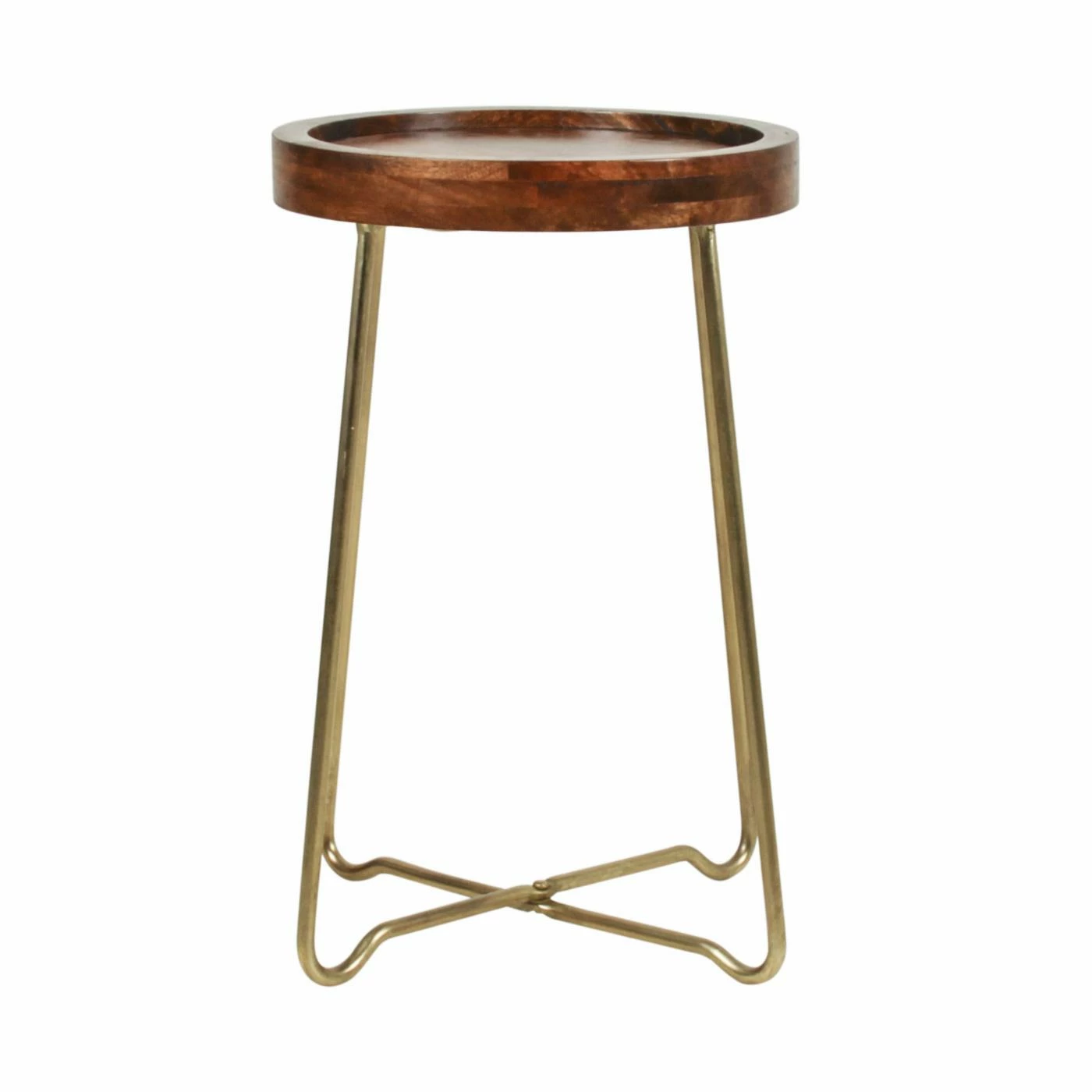 Best reviews of ⭐ Round End Tables & Side Tables East At Main Grace Round Collapsible Side Table - Natural/Gold - Small 🤩 - Image 7