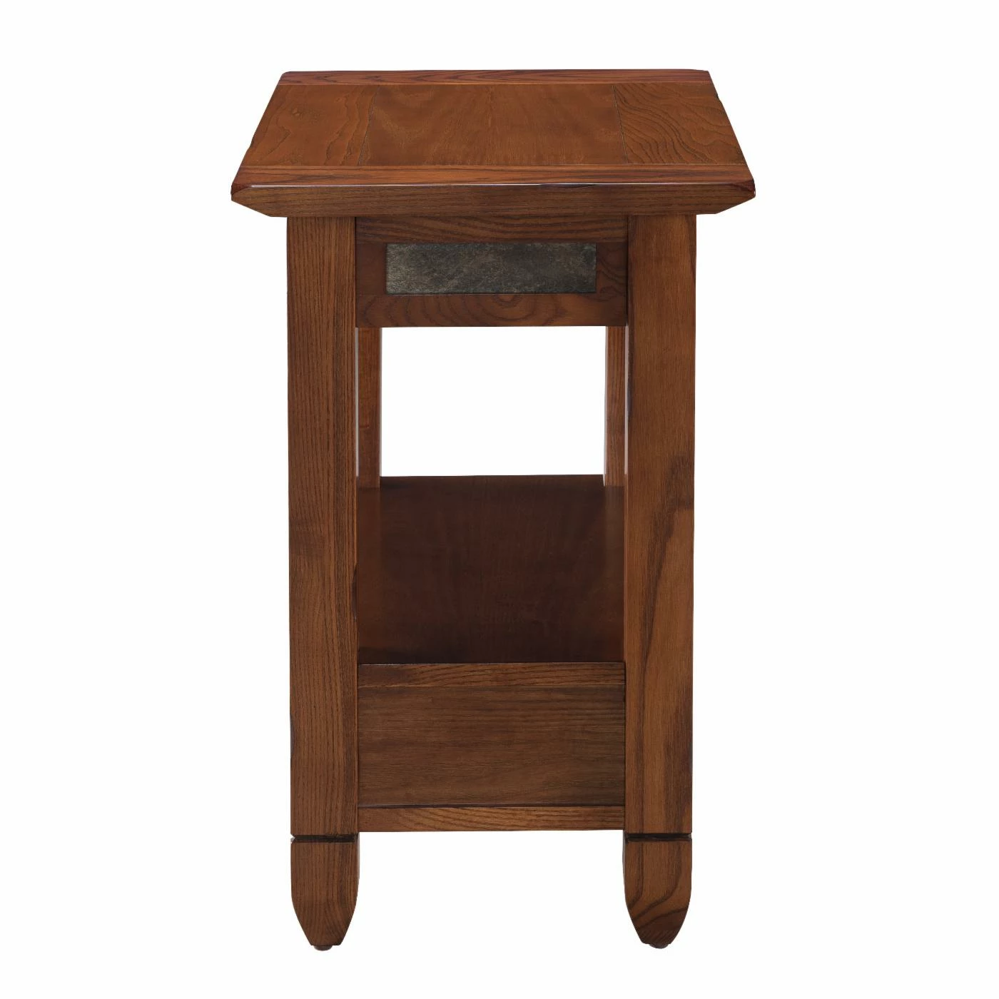 Deals ⌛ Rectangle End Tables & Side Tables Leick Home Slatestone One Drawer Side Table With Slate Tile, Rustic Oak ✔️ - Image 8