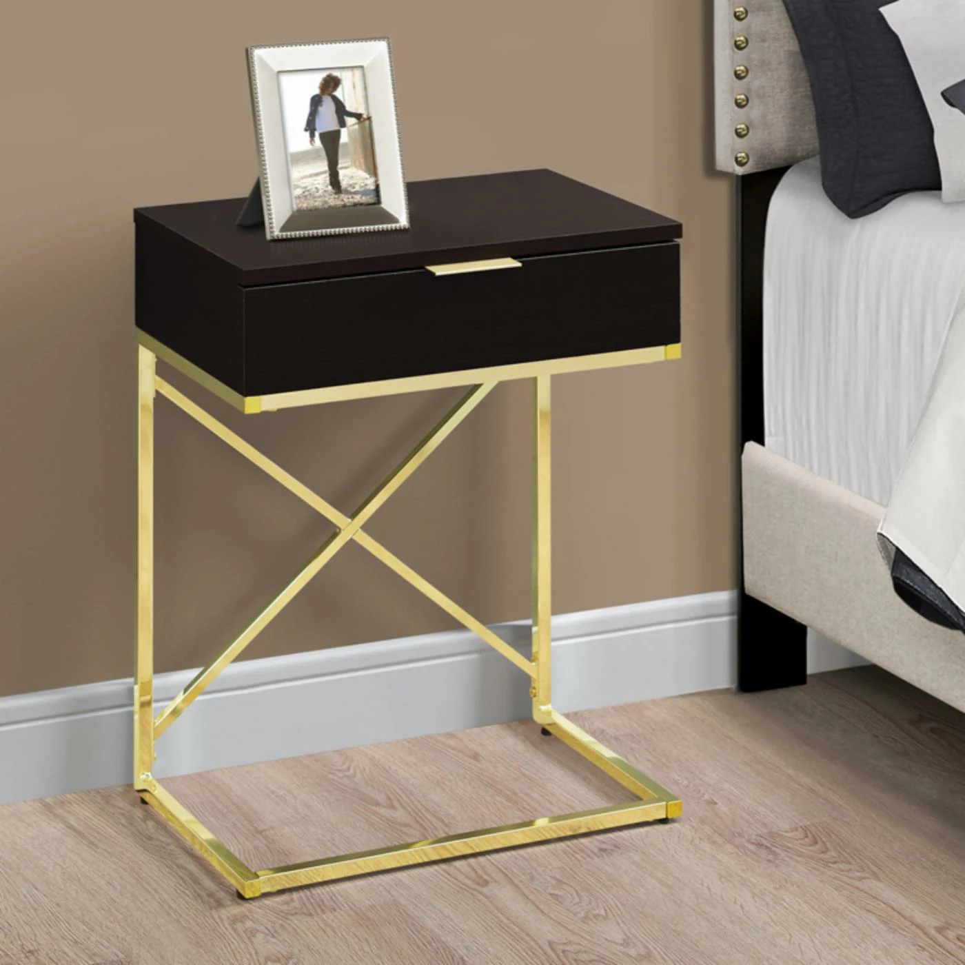 New 🛒 Rectangle End Tables & Side Tables Monarch Specialties Single Drawer Rectangular End Table With Cross Legs 👍 - Image 8