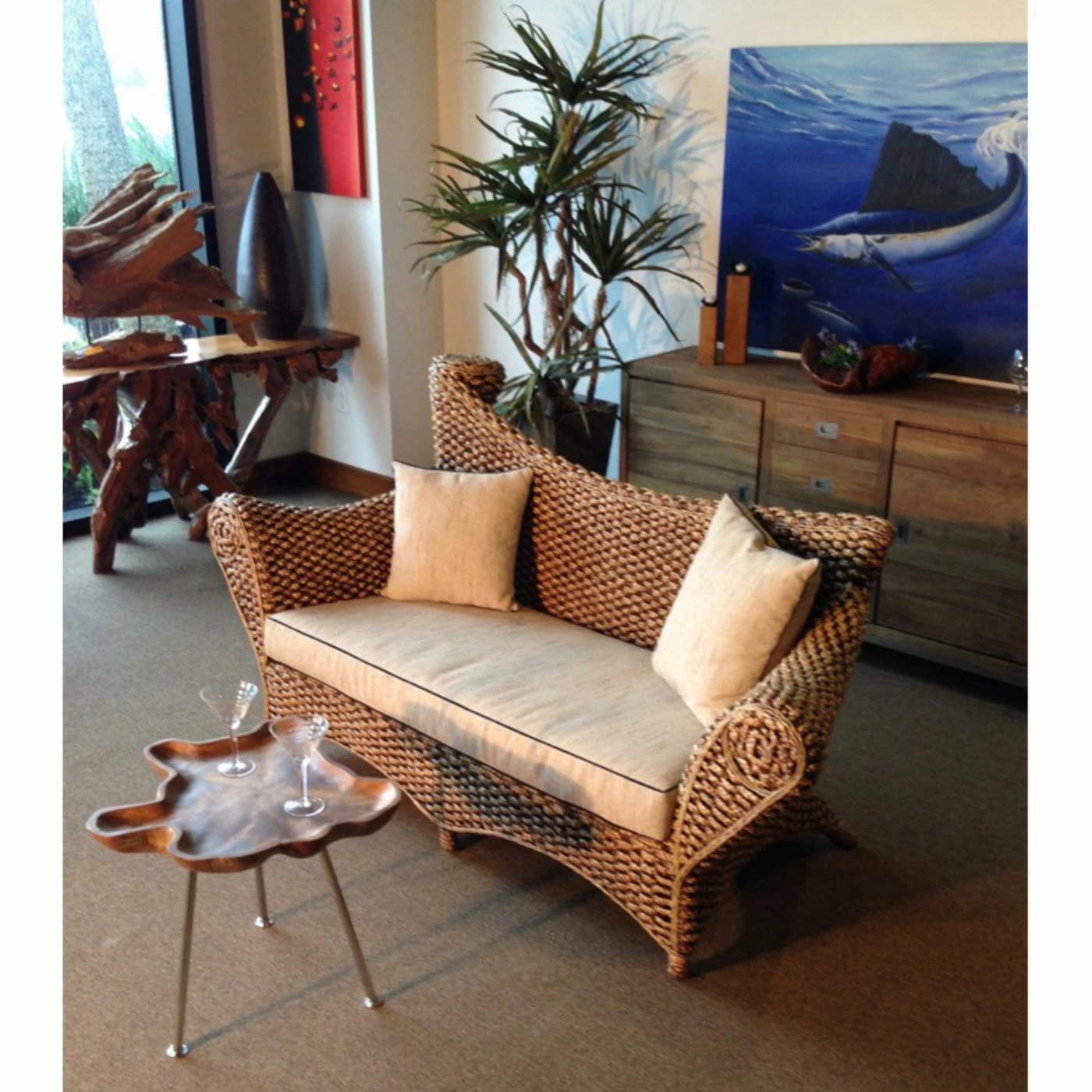 Brand new 🤩 Other Shapes - End Tables & Side Tables Chic Teak Teak Tray Top Metal Leg Side Table 😍 - Image 9