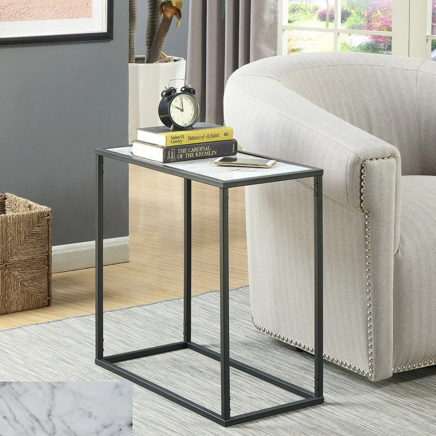 Brand new π Rectangle End Tables & Side Tables Convenience Concepts Gold Coast Faux Marble Top End Table π - Image 9