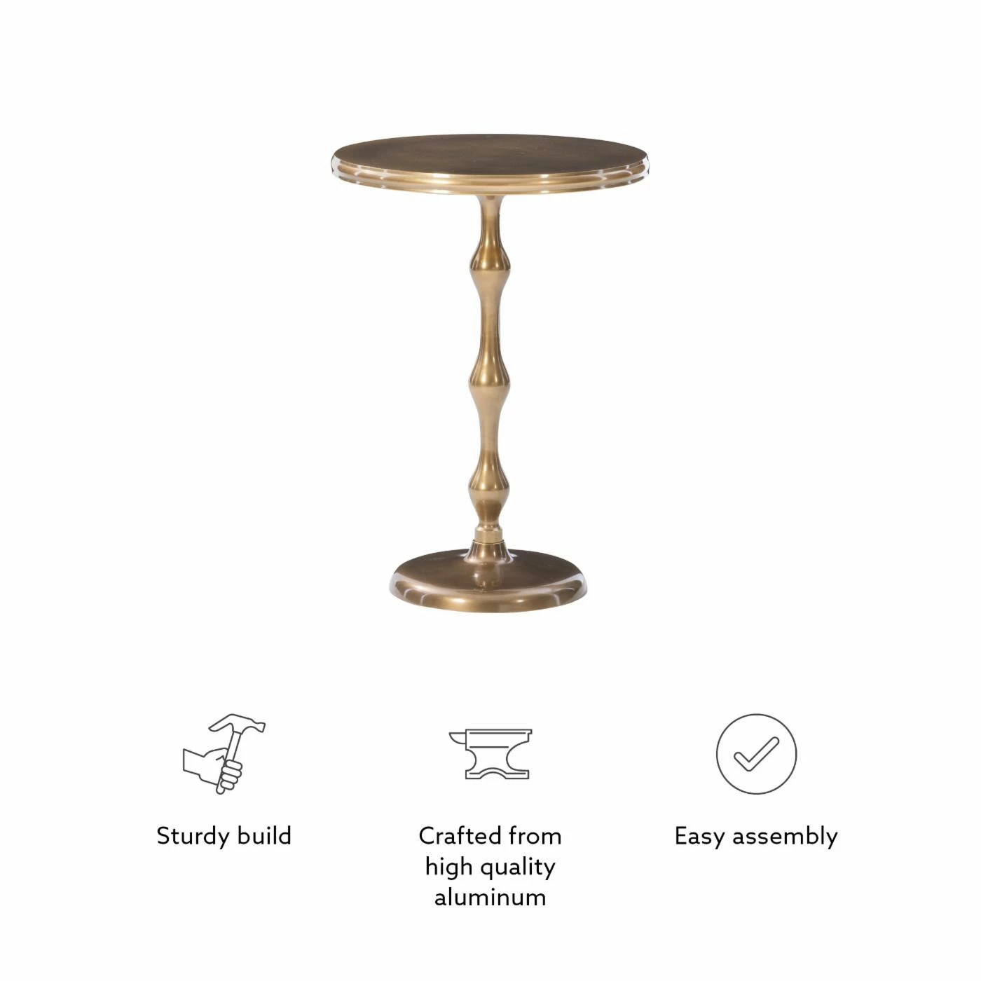 Top 10 β Round End Tables & Side Tables Powell Malone Round Side Table - Gold π - Image 9
