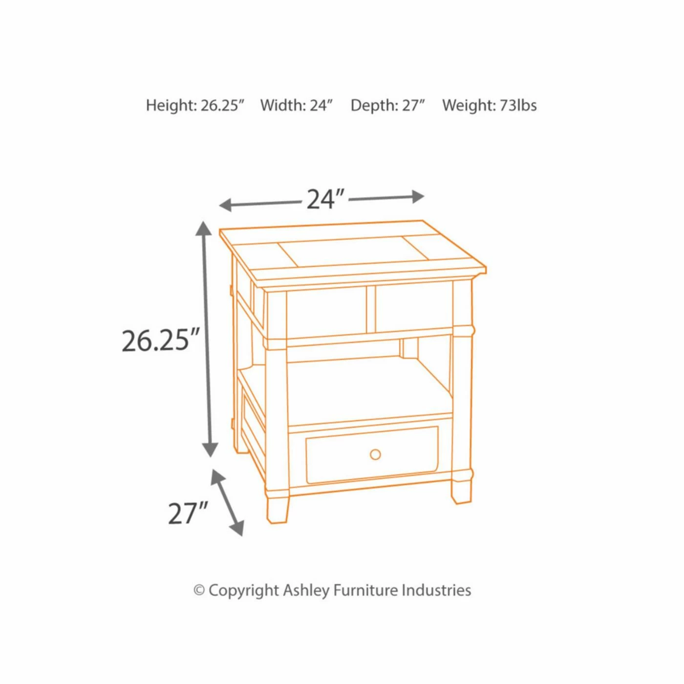 Budget ✔️ Rectangle End Tables & Side Tables Signature Design By Ashley Gately Brown Rectangular End Table ❤️ - Image 10