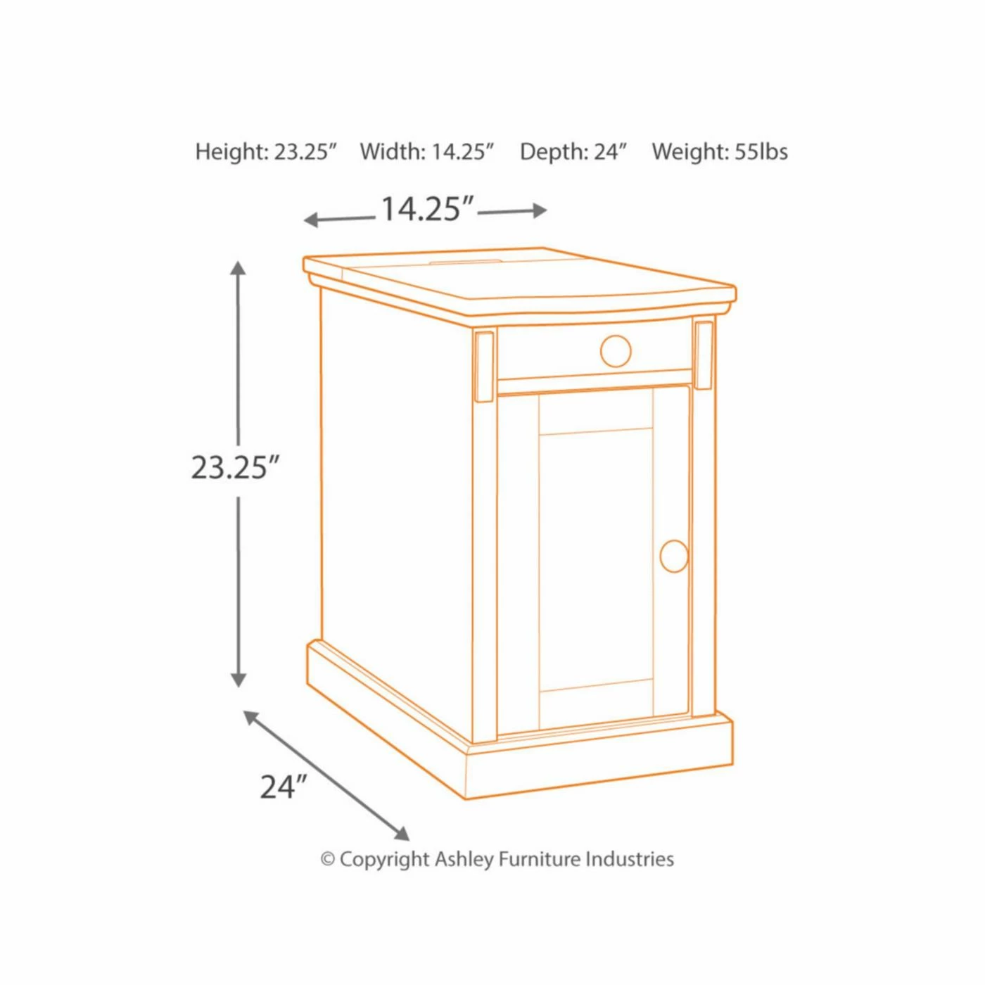 Budget ❤️ Rectangle End Tables & Side Tables Signature Design By Ashley Laflorn 24 In. Chair Side End Table 👏 - Image 8