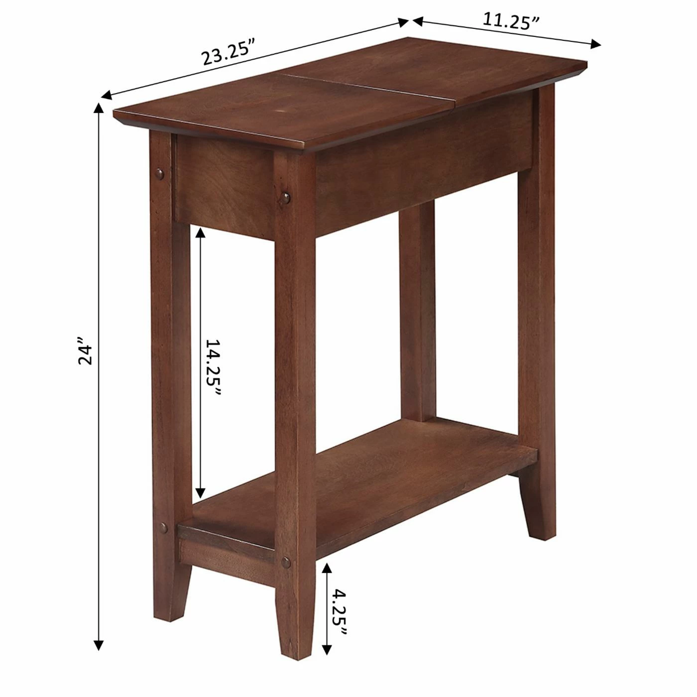 Outlet โญ Rectangle End Tables & Side Tables Convenience Concepts American Heritage Rectangle Wood End Table With Flip Top And Shelf ๐ - Image 10