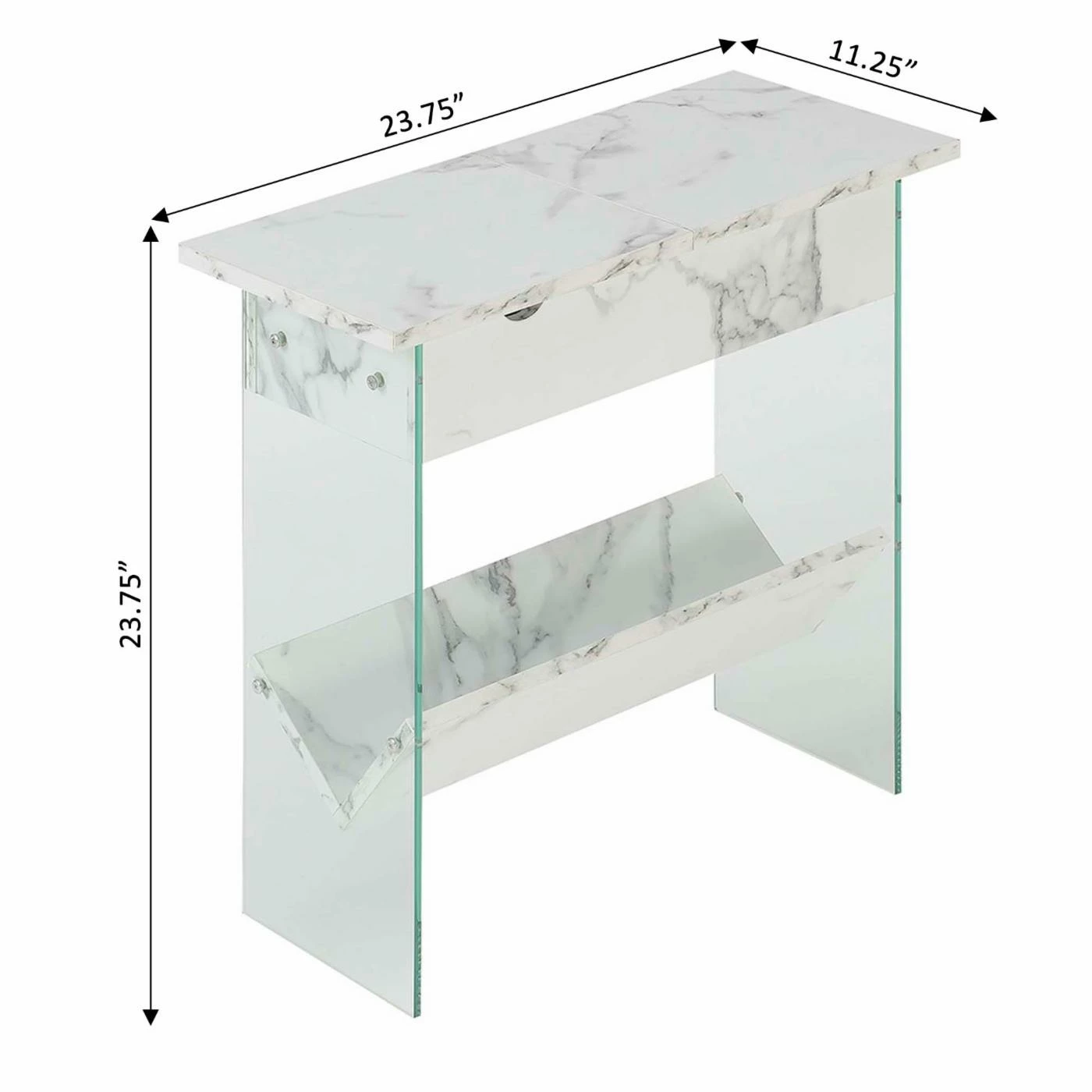 Buy โจ Rectangle End Tables & Side Tables Convenience Concepts SoHo Flip Top End Table With Charging Station ๐งจ - Image 8