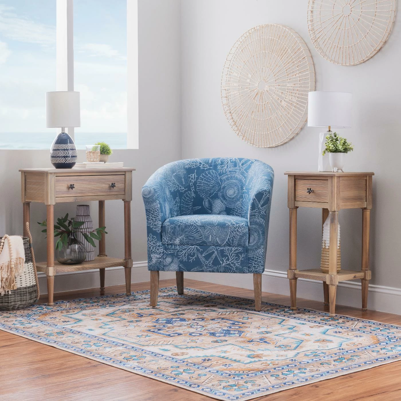 Hot Sale ๐งจ Round End Tables & Side Tables Linon Seaboard Single Drawer End Table - Natural โ - Image 10