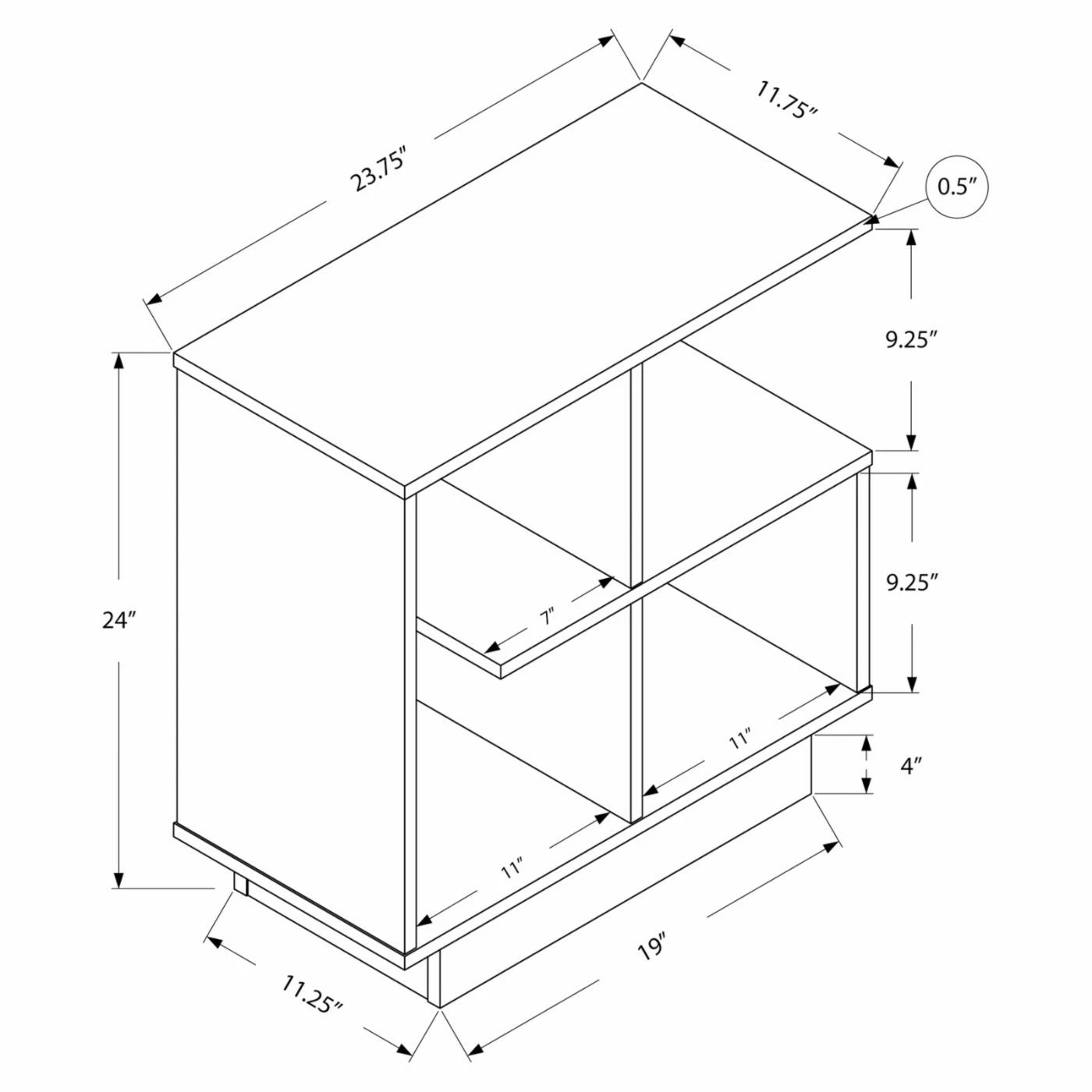 Best Pirce 👏 Rectangle End Tables & Side Tables Monarch Specialties Modular Chairside Table 🔥 - Image 10