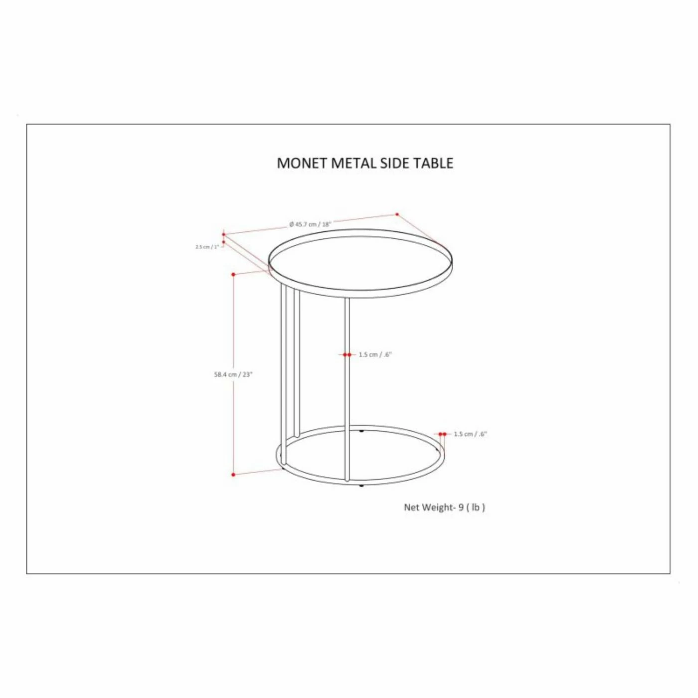 Budget π Round End Tables & Side Tables HN Home Speer Mid-Century Modern Metal Side Table π₯ - Image 8