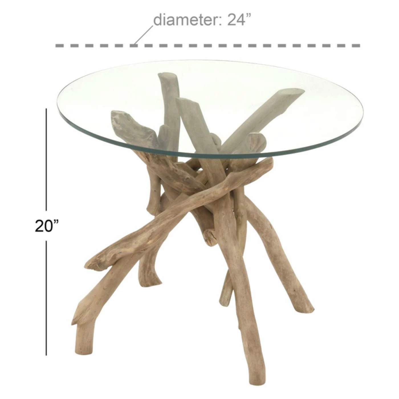 Outlet 🔥 Round End Tables & Side Tables DecMode Driftwood End Table 🤩 - Image 3