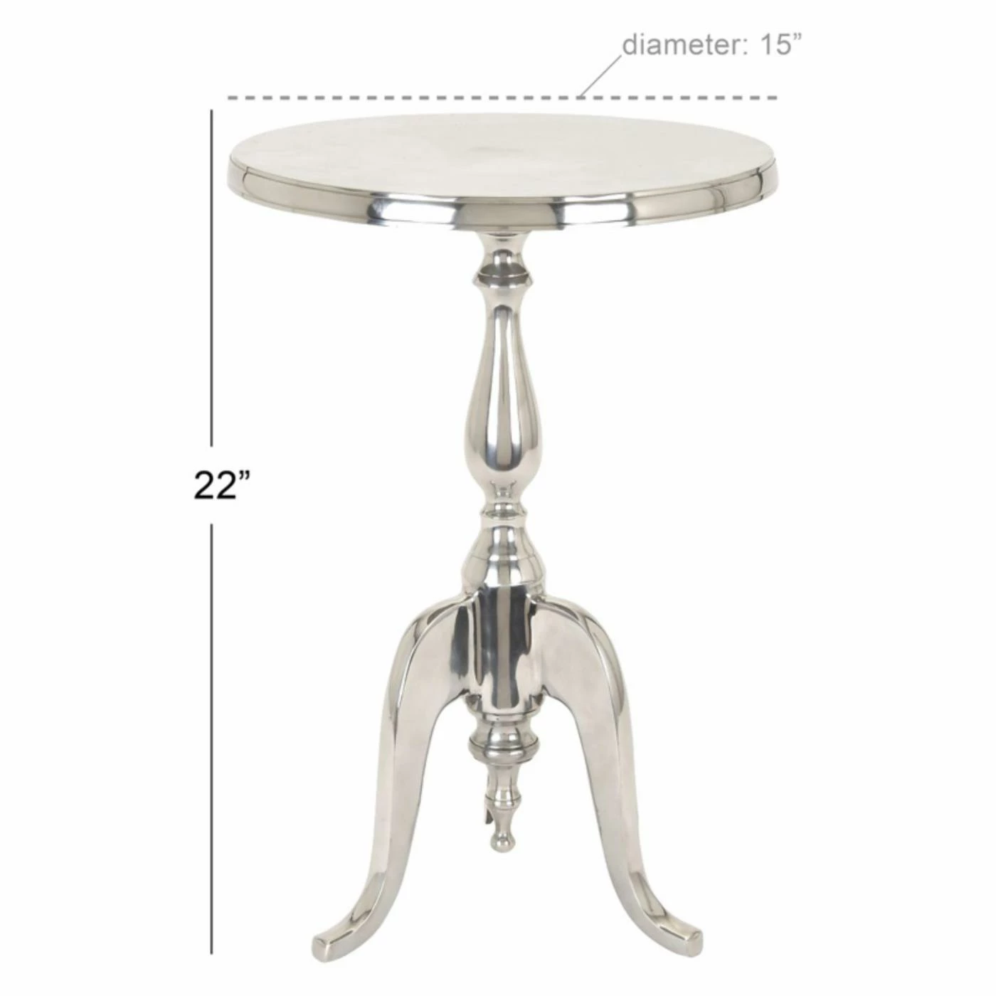 Hot Sale 🎉 Round End Tables & Side Tables DecMode Round End Table - Polished Chrome 🛒 - Image 2