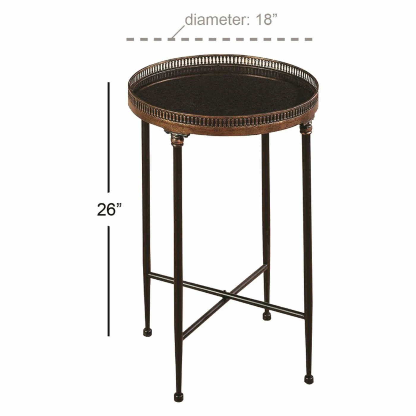 Buy ⭐ Round End Tables & Side Tables DecMode Black Metal Tray End Table ⭐ - Image 3