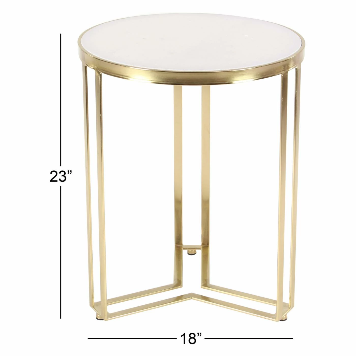 New ✨ Round End Tables & Side Tables DecMode Modern Round Iron And Marble Accent Table 😀 - Image 5
