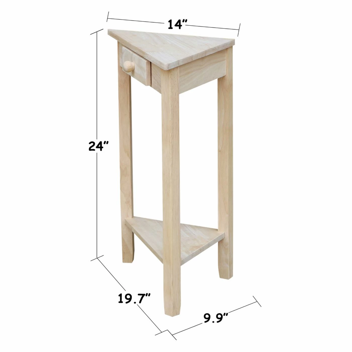 Best reviews of ⌛ Triangle End Tables & Side Tables International Concepts Corner Accent Table - Unfinished 😍 - Image 9