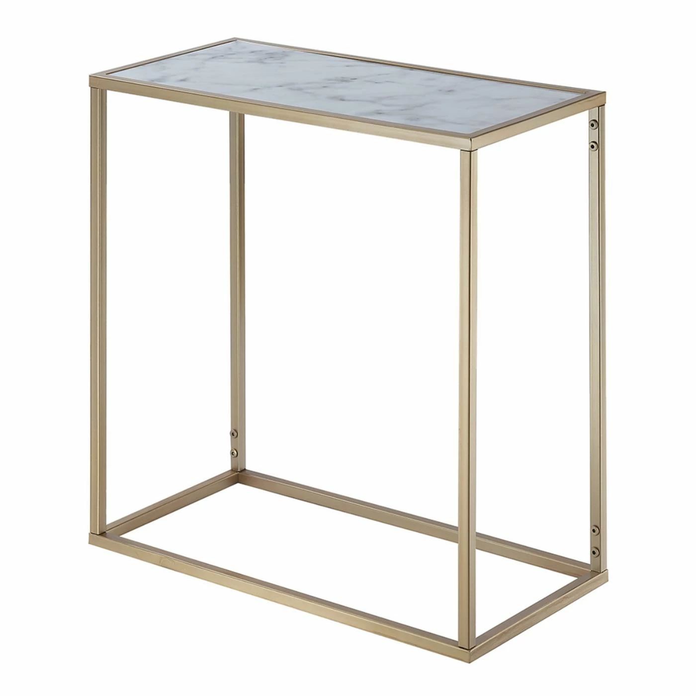 Brand new π Rectangle End Tables & Side Tables Convenience Concepts Gold Coast Faux Marble Top End Table π - Image 3