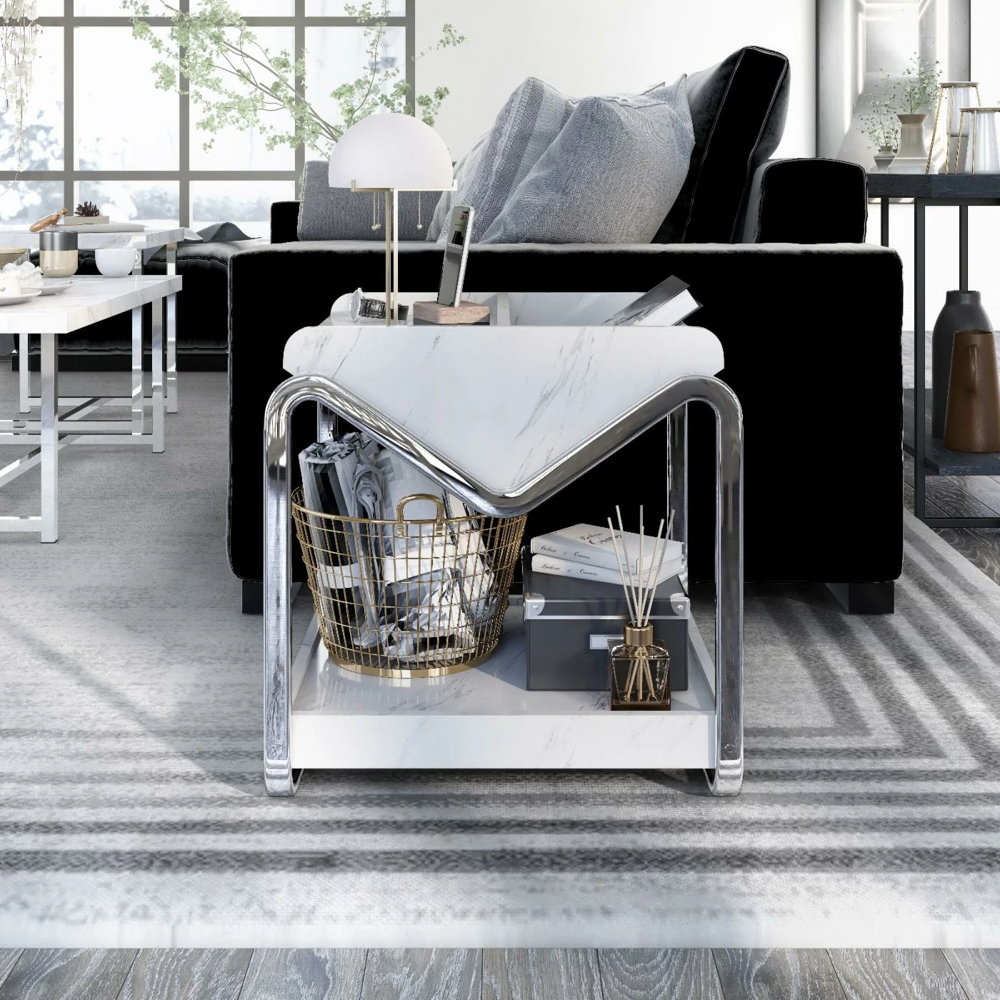 Coupon π₯° Other Shapes - End Tables & Side Tables Furniture Of America Black Rock End Table With Shelf π - Image 3