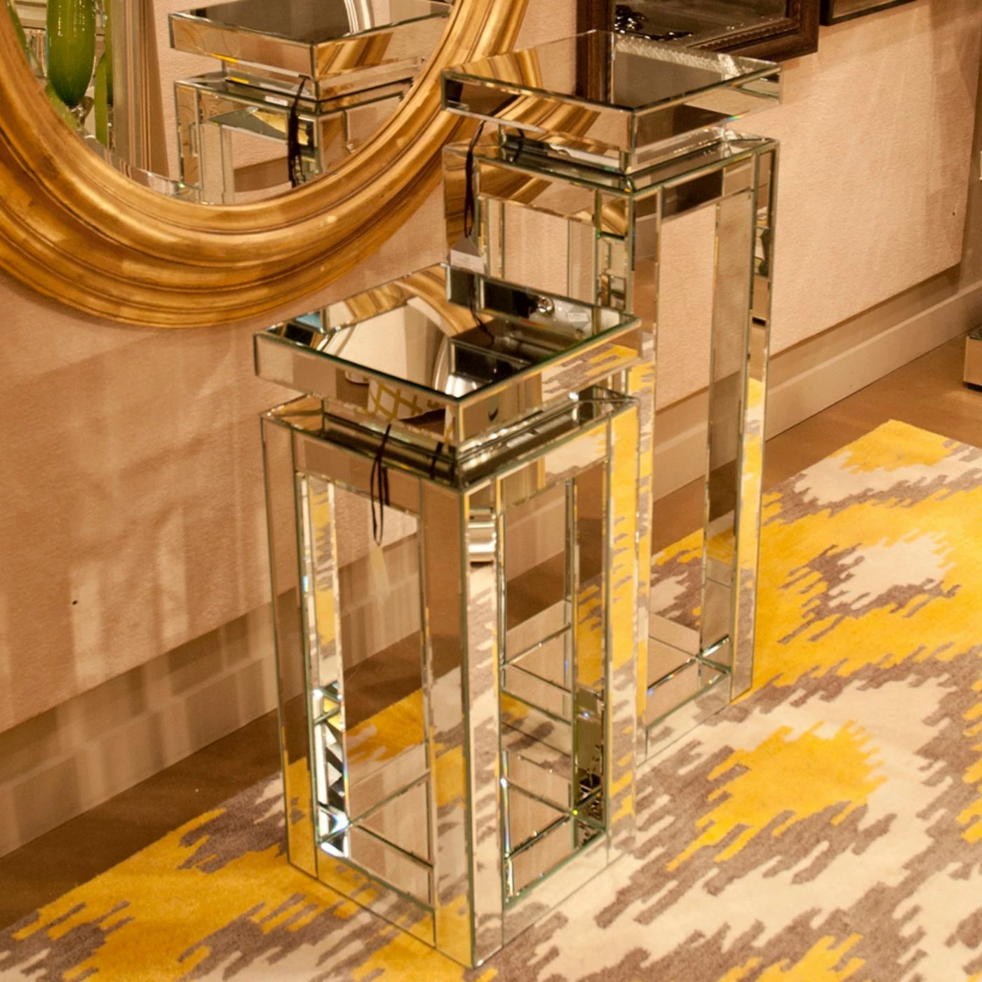 Discount 😍 Square End Tables & Side Tables Elizabeth Austin Mirrored Pedestal Table ⌛ - Image 3