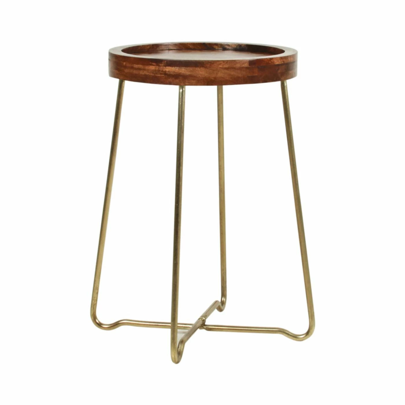 Best reviews of ⭐ Round End Tables & Side Tables East At Main Grace Round Collapsible Side Table - Natural/Gold - Small 🤩 - Image 2