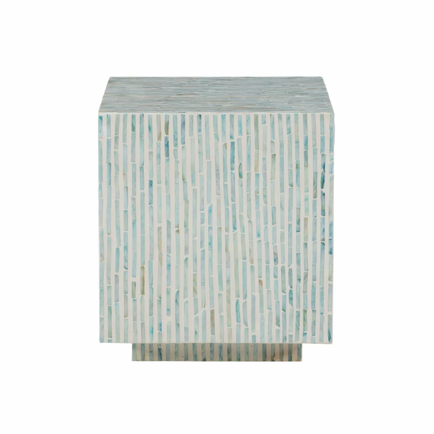 Brand new 👍 Square End Tables & Side Tables Linon Pippit Square End Table - Blue 👩 Mother Of Pearl 👏 - Image 3