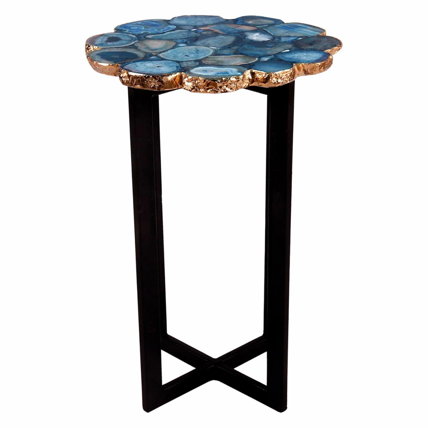 New π Round End Tables & Side Tables Moes Home Collection Azul Agate Accent Table π - Image 2