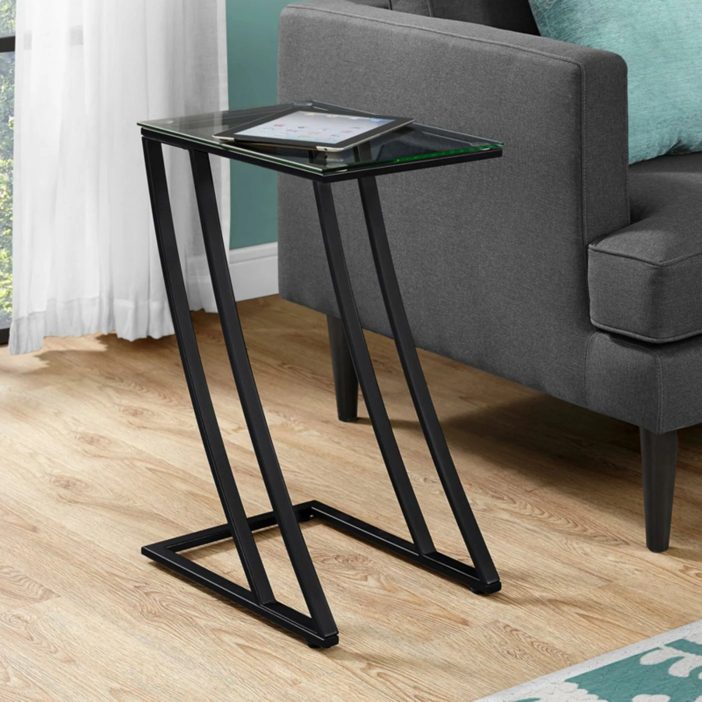 Best reviews of π Rectangle End Tables & Side Tables Monarch Specialties Rectangular Glass Top Chairside End Table β - Image 3