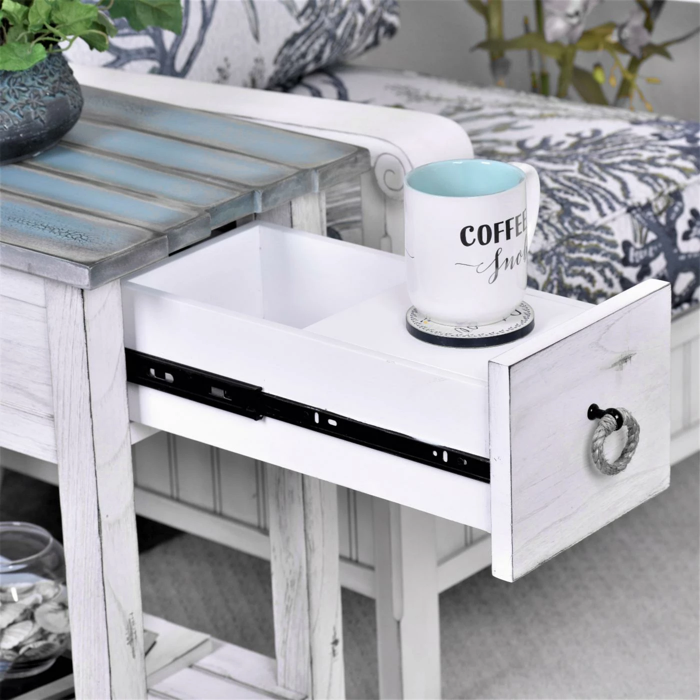 Wholesale βοΈ Rectangle End Tables & Side Tables Sea Winds Picket Fence Chairside End Table π₯° - Image 3