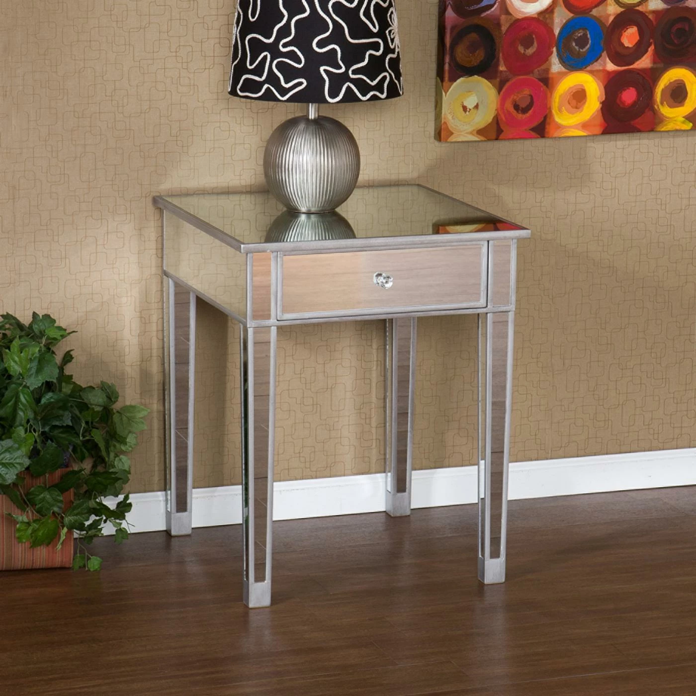 Hot Sale β€οΈ Square End Tables & Side Tables Southern Enterprises Bardot Mirrored Accent Table π€© - Image 3