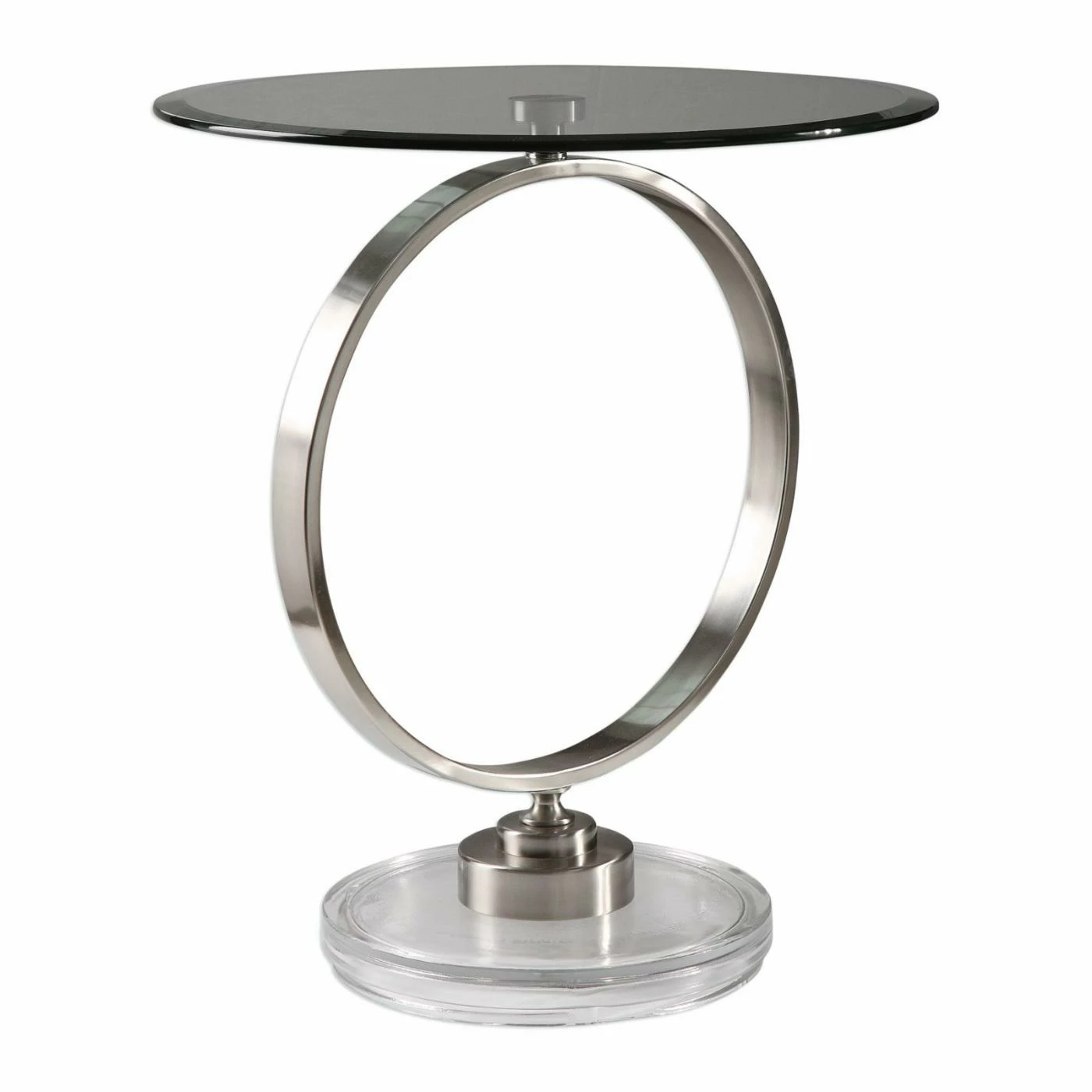 Cheapest βοΈ Round End Tables & Side Tables Uttermost Dixon Brushed Nickel Accent Table π₯ - Image 3