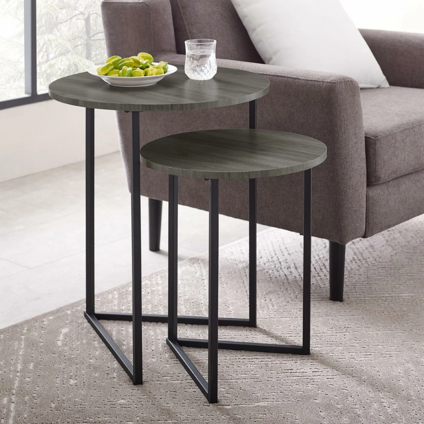 New π Round End Tables & Side Tables Manor Park 2 Piece Round Nesting End Table Set π― - Image 3