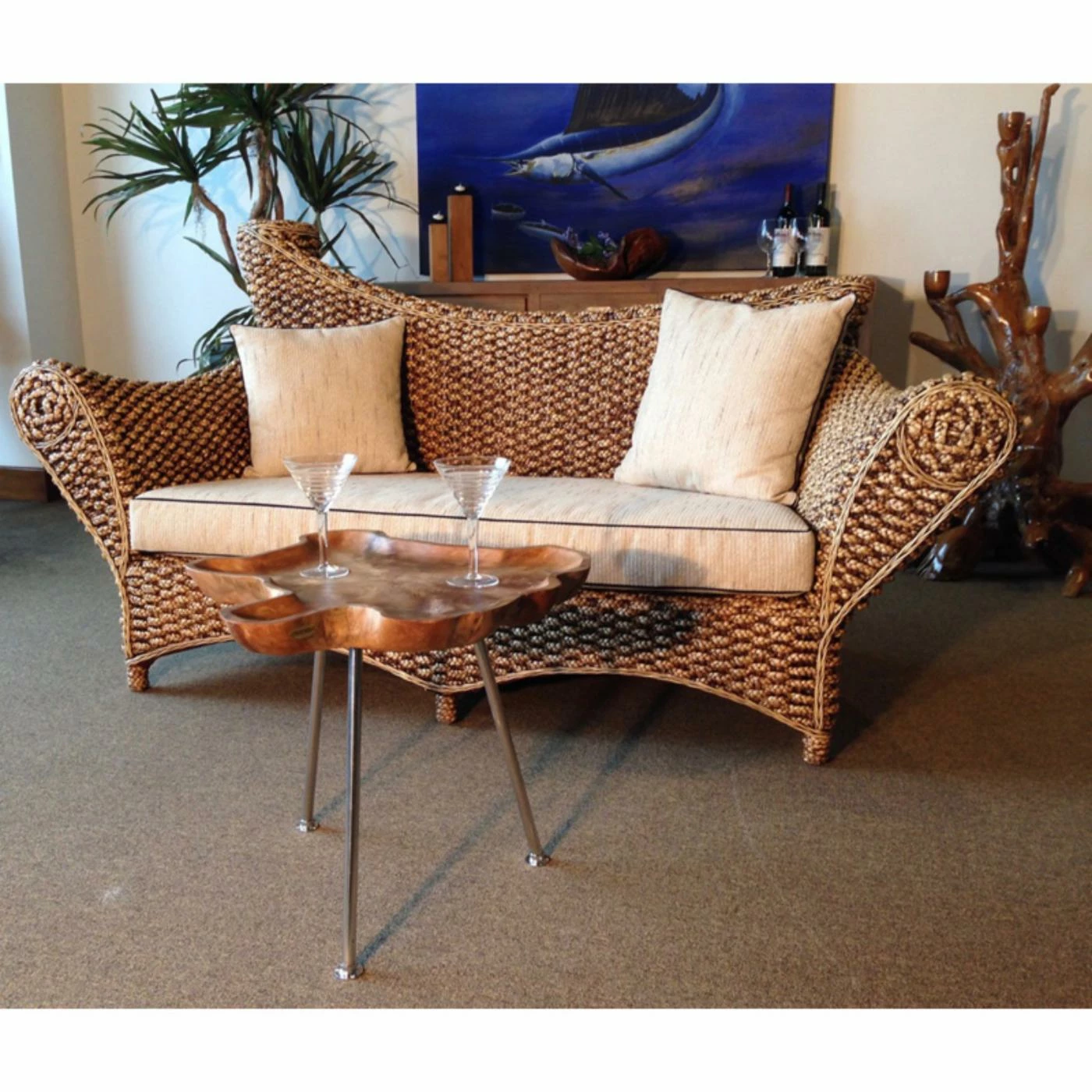 Brand new 🤩 Other Shapes - End Tables & Side Tables Chic Teak Teak Tray Top Metal Leg Side Table 😍 - Image 2