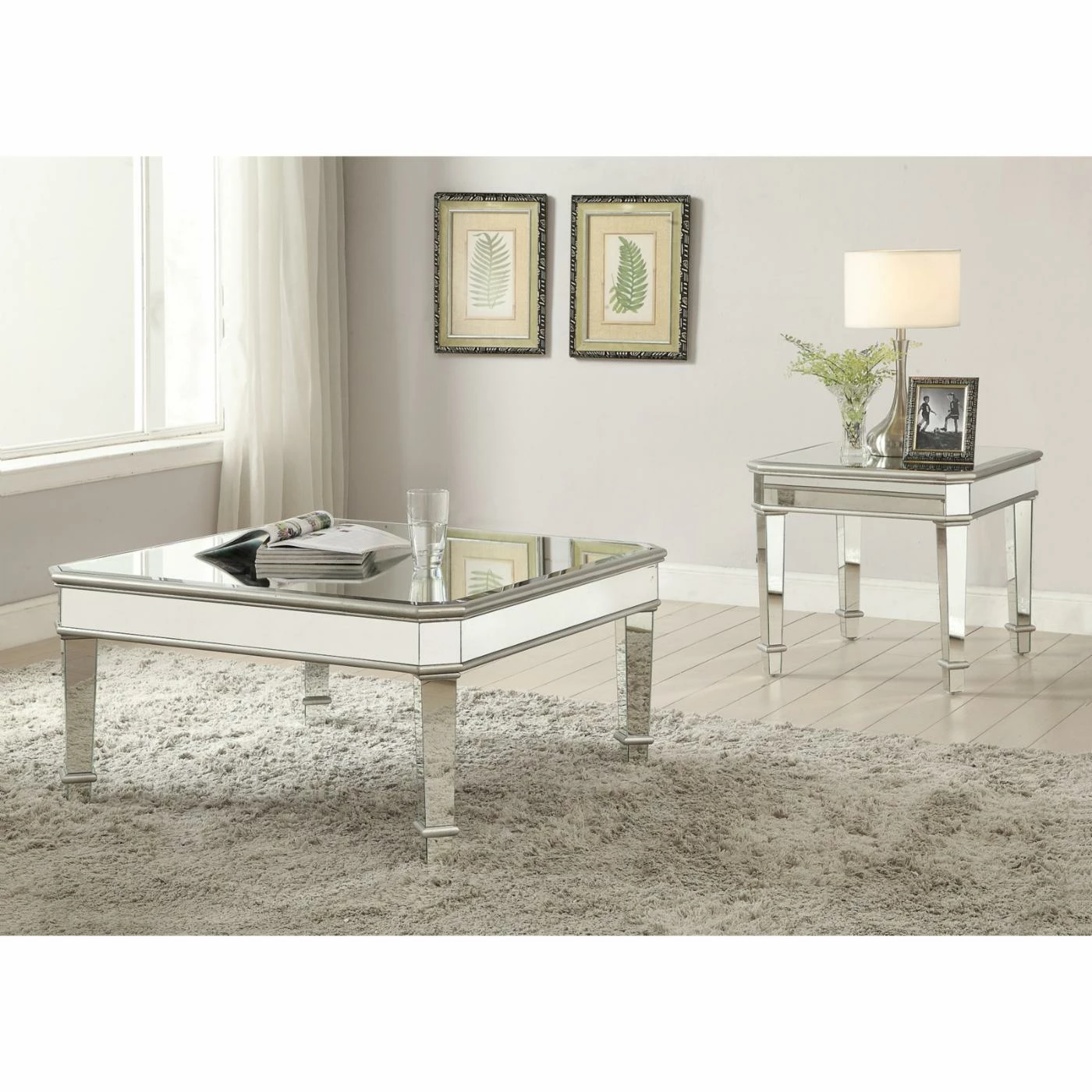 Buy π Rectangle End Tables & Side Tables Coaster Furniture Mirrored End Table β - Image 2