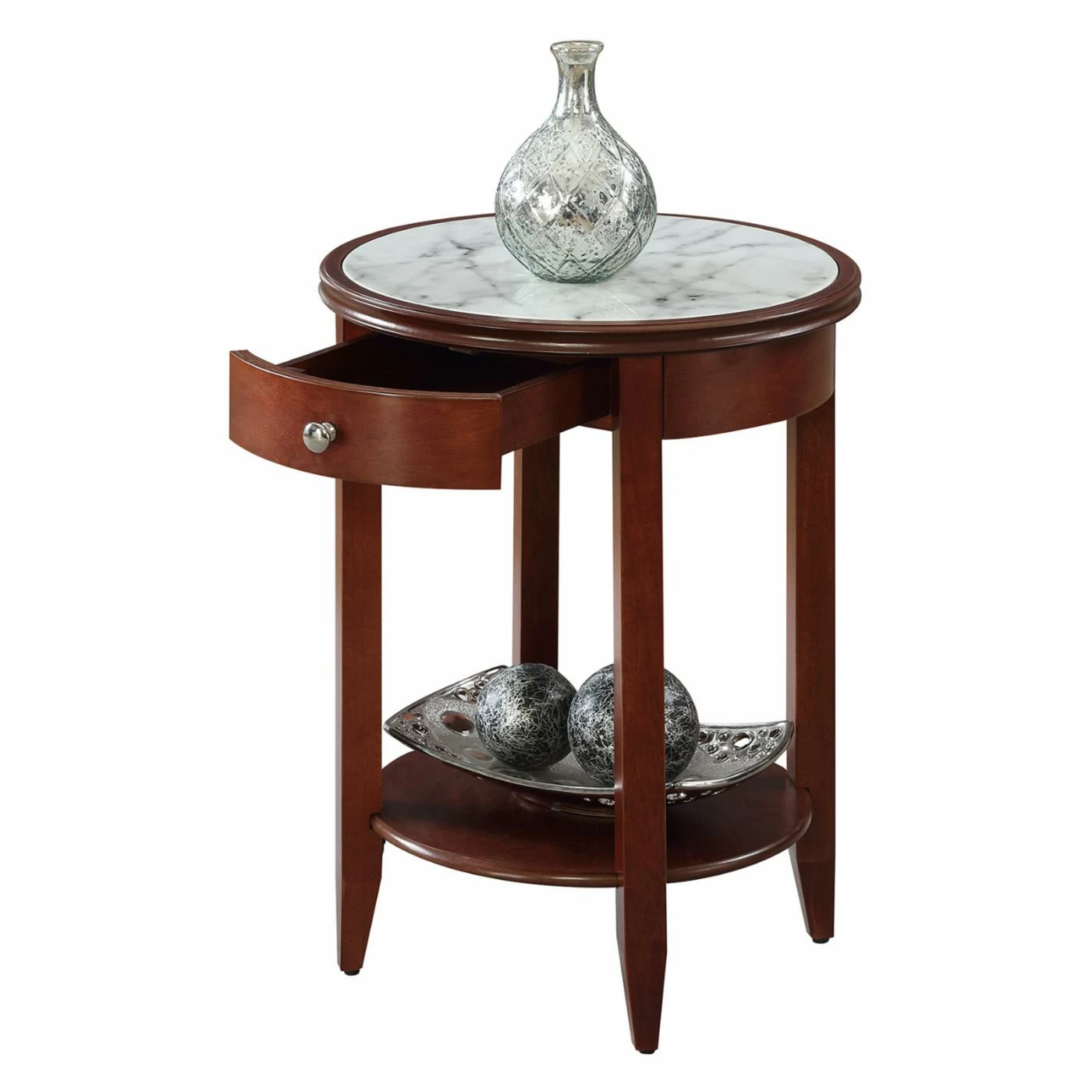 Budget ❤️ Round End Tables & Side Tables Convenience Concepts American Heritage Baldwin End Table With Drawer 💯 - Image 2