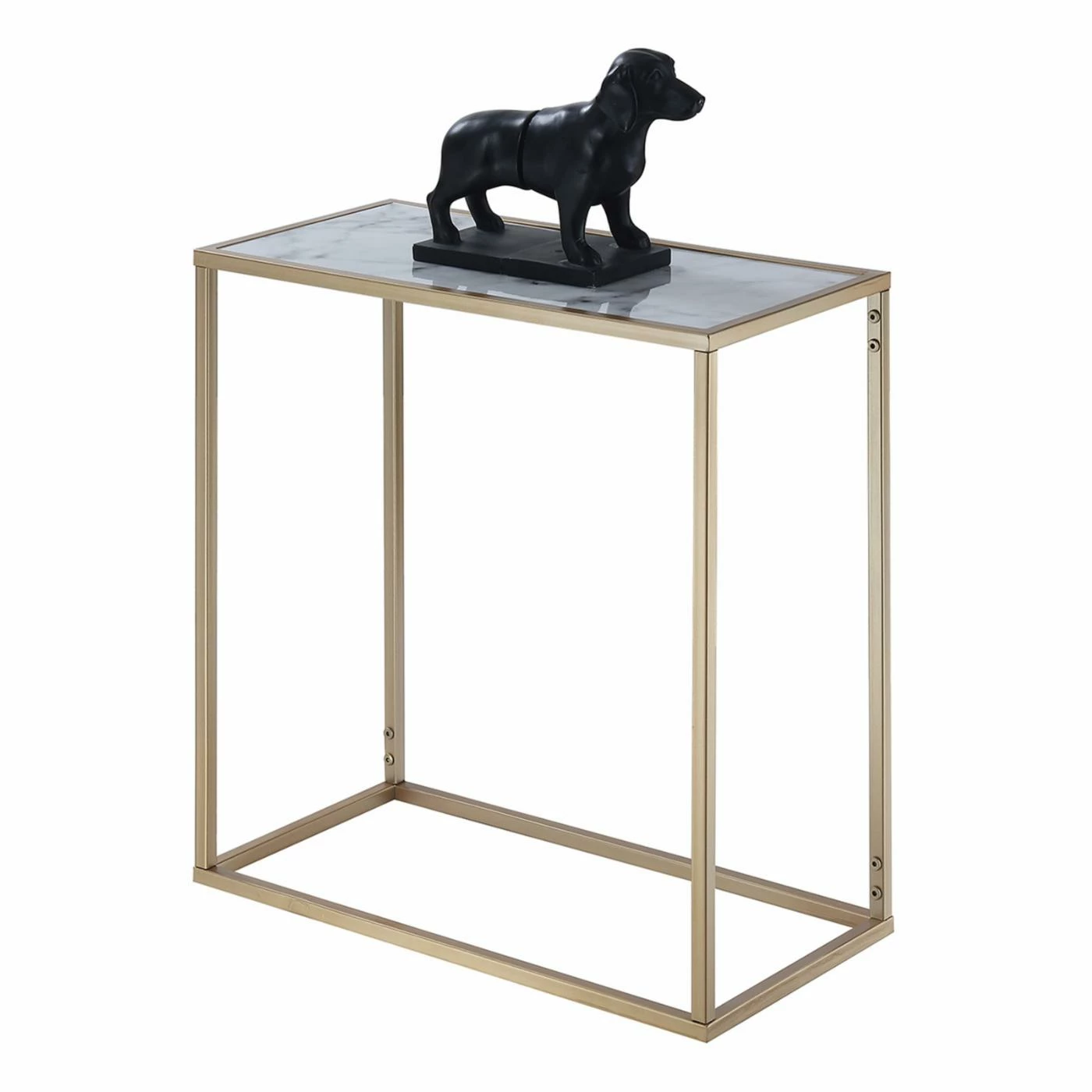 Brand new π Rectangle End Tables & Side Tables Convenience Concepts Gold Coast Faux Marble Top End Table π - Image 2